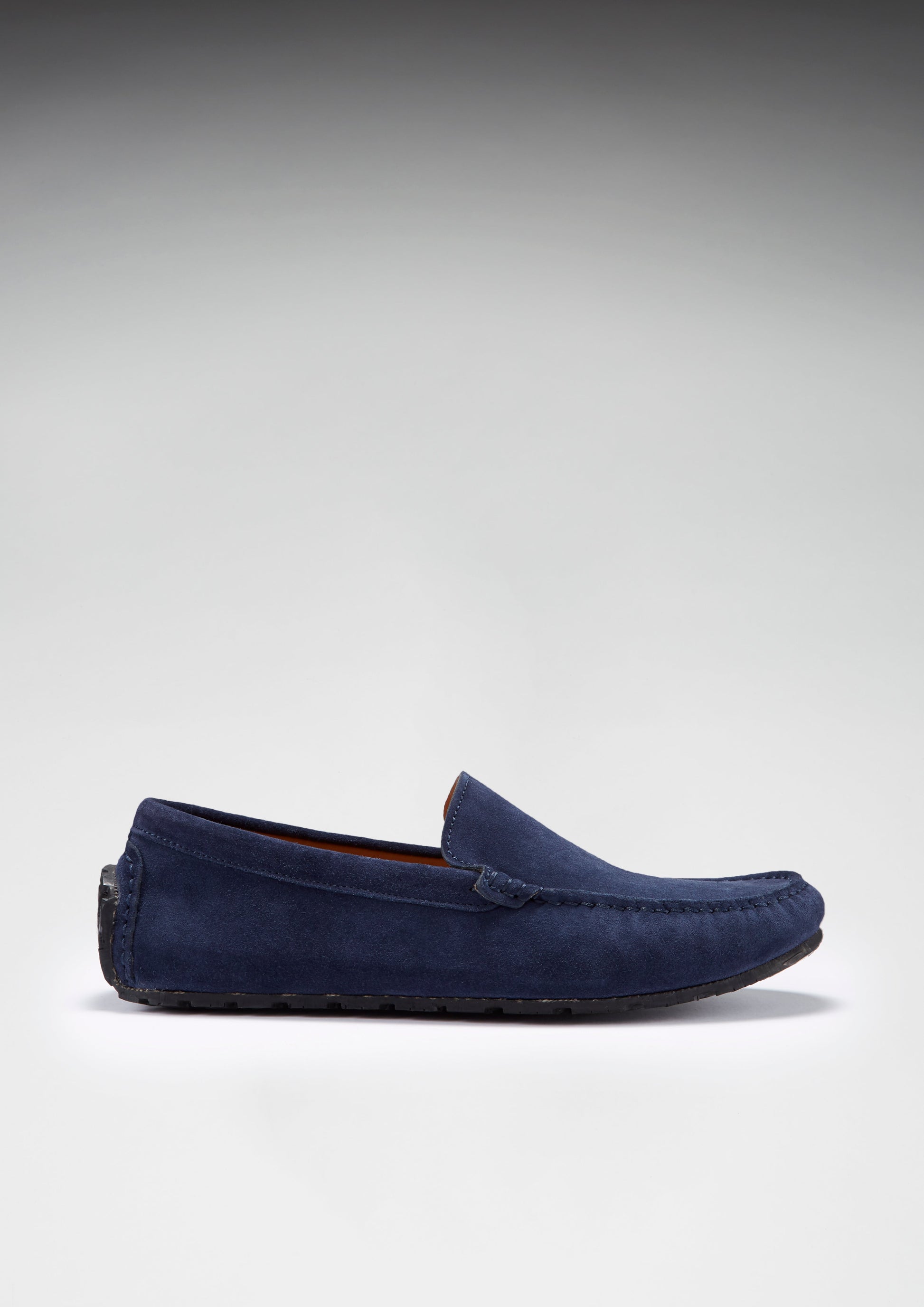 Navy Blue Suede Driving Loafers
