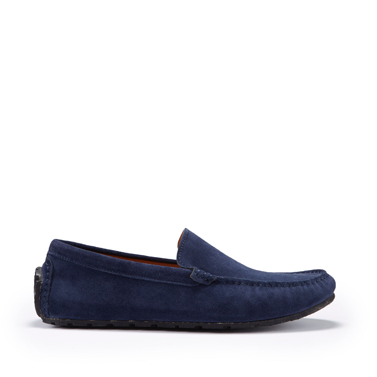 Navy Blue Suede Driving Loafers