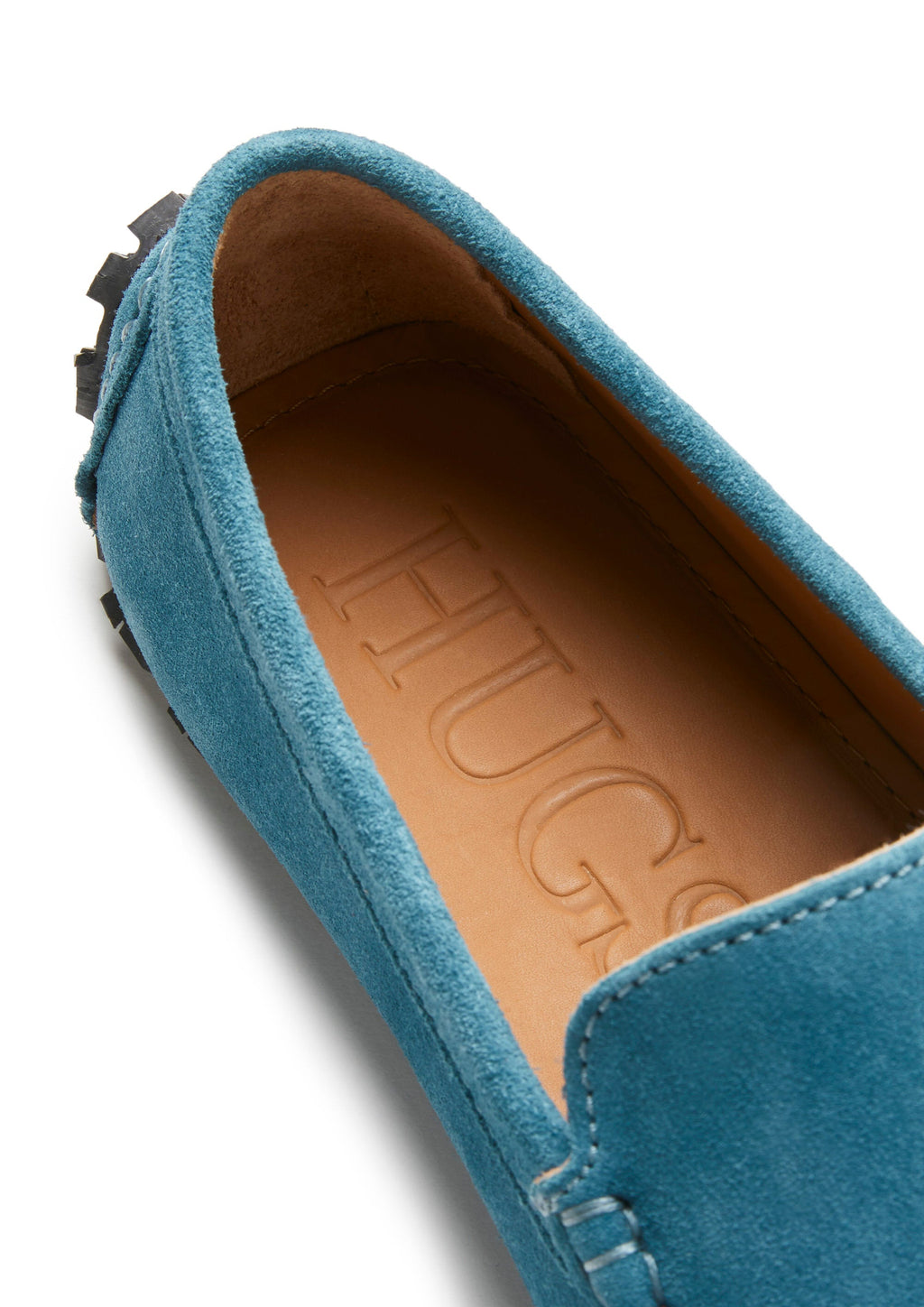 Petrol Blue Suede Driving Loafers