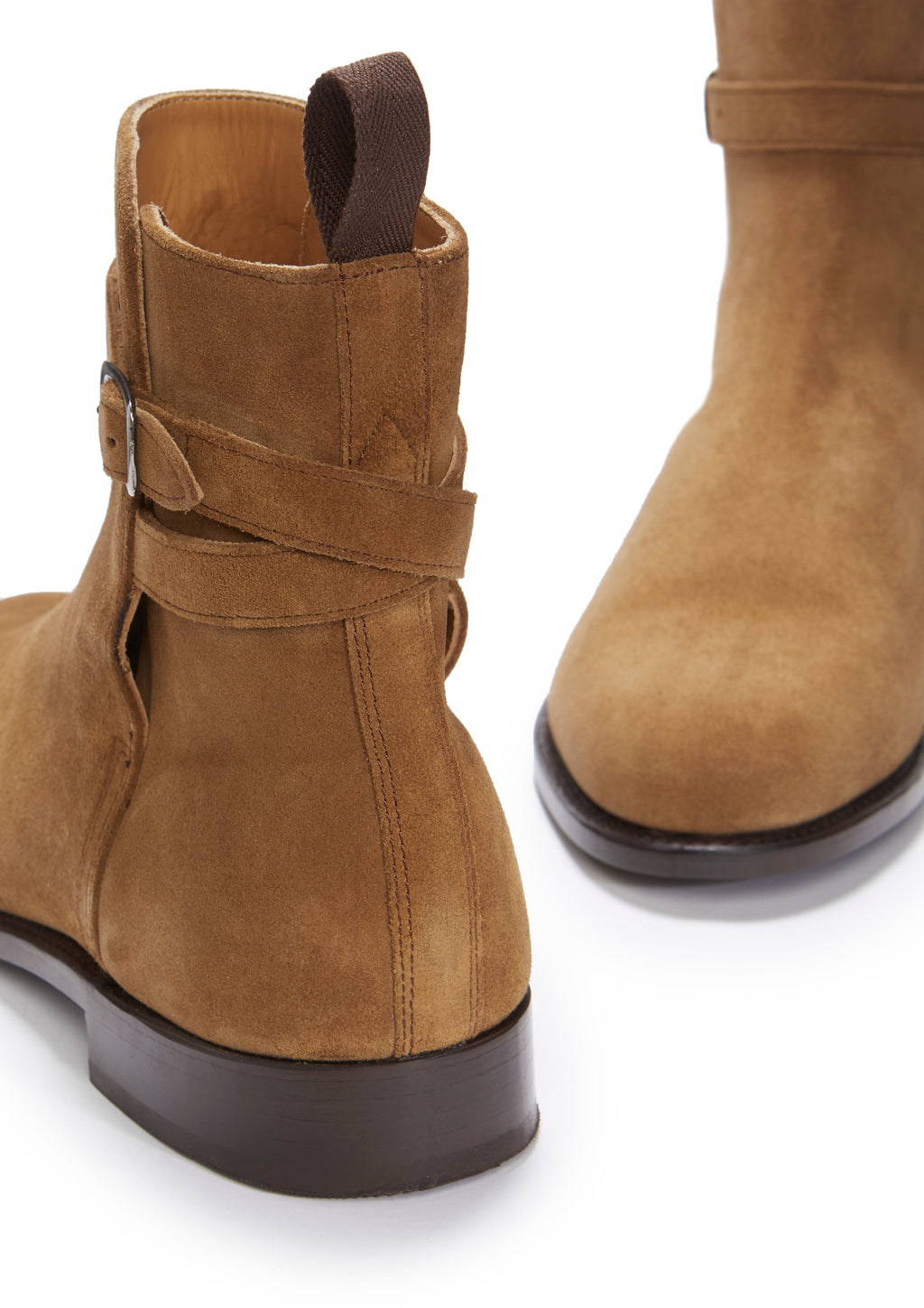 Tobacco Suede Jodhpur Boots with Welted Leather Sole