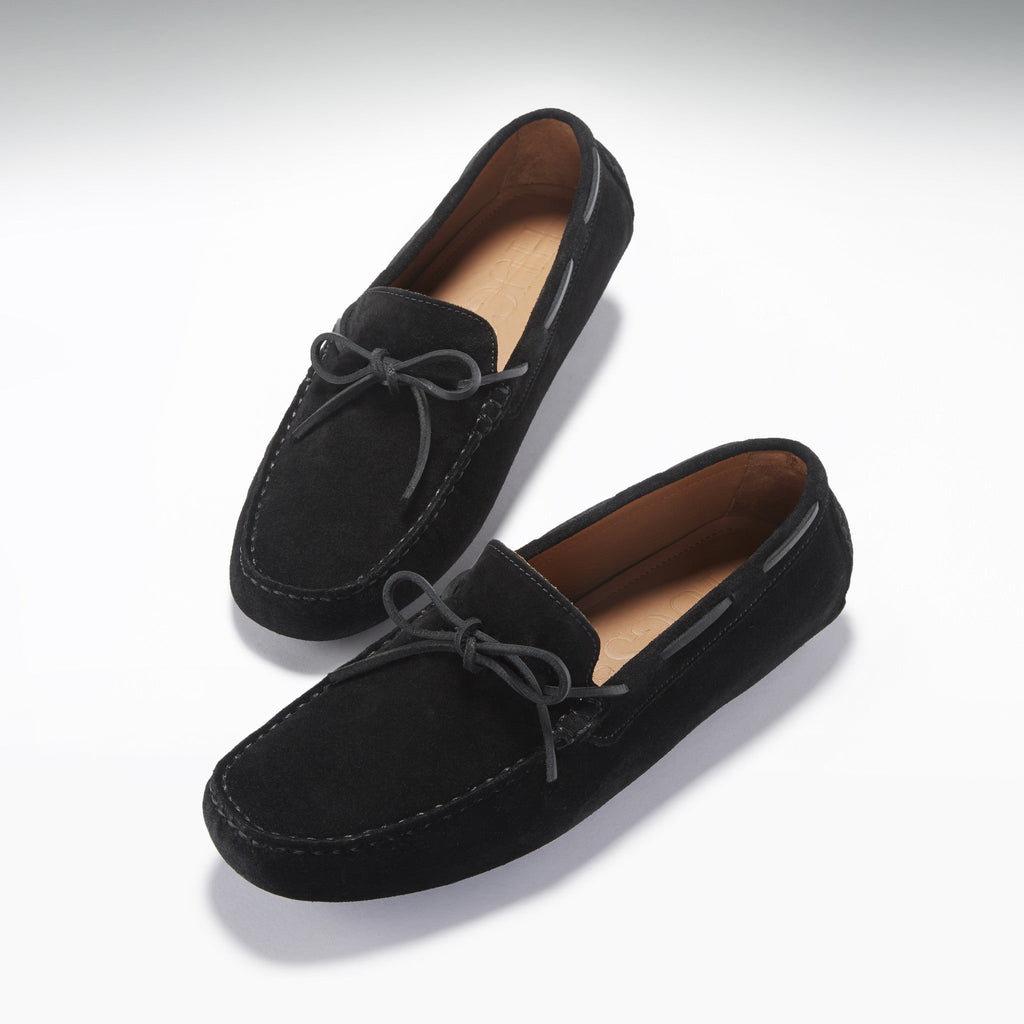 Black Suede Driving Loafers