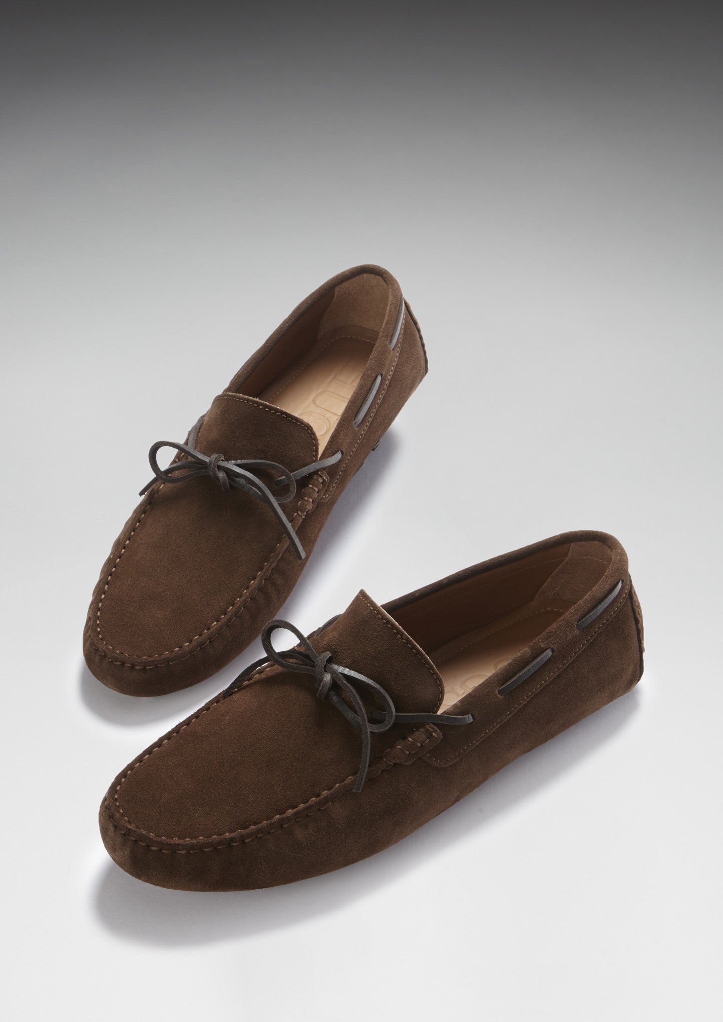 Brown Suede Laced Driving Loafers