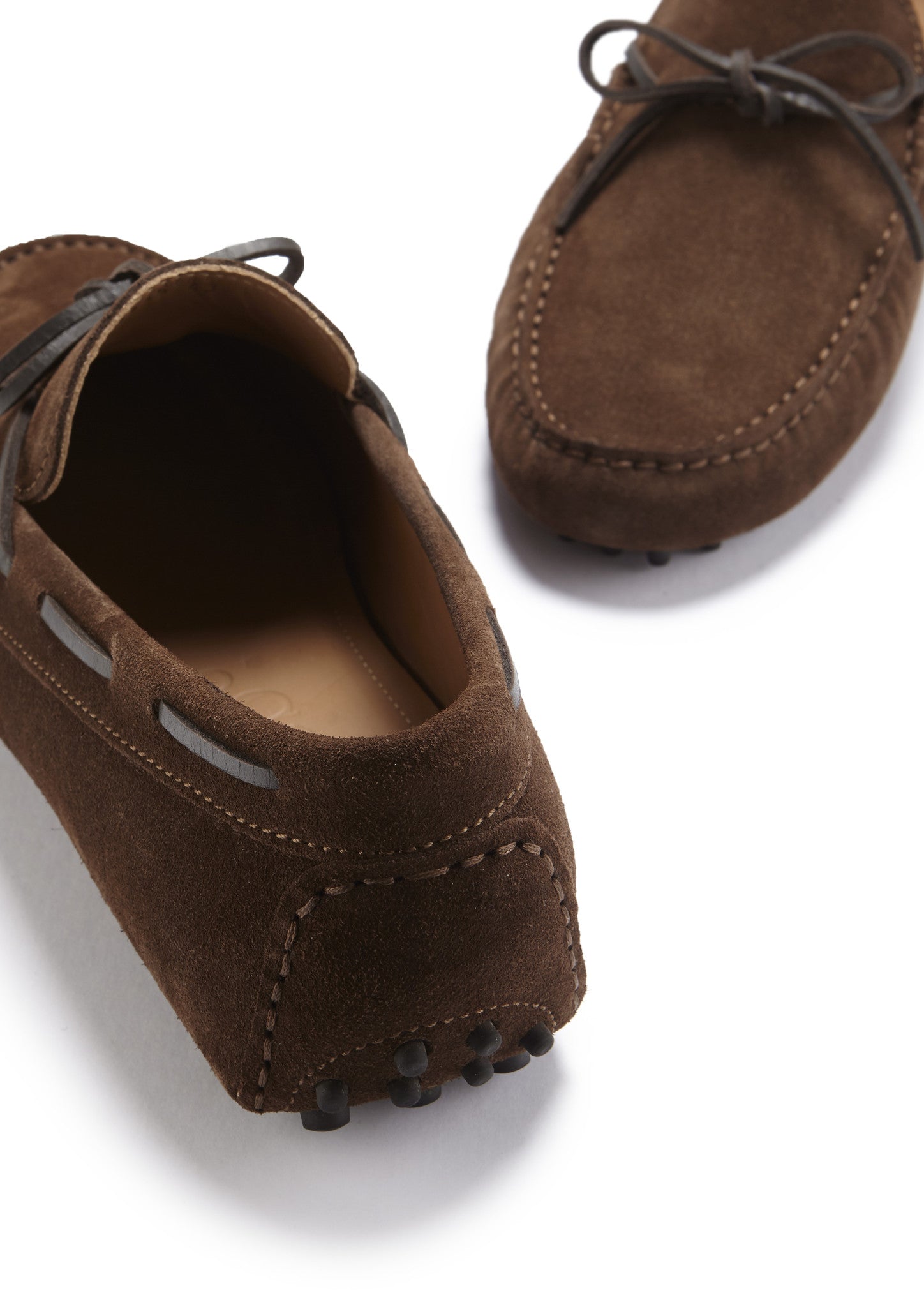 Brown Suede Laced Driving Loafers