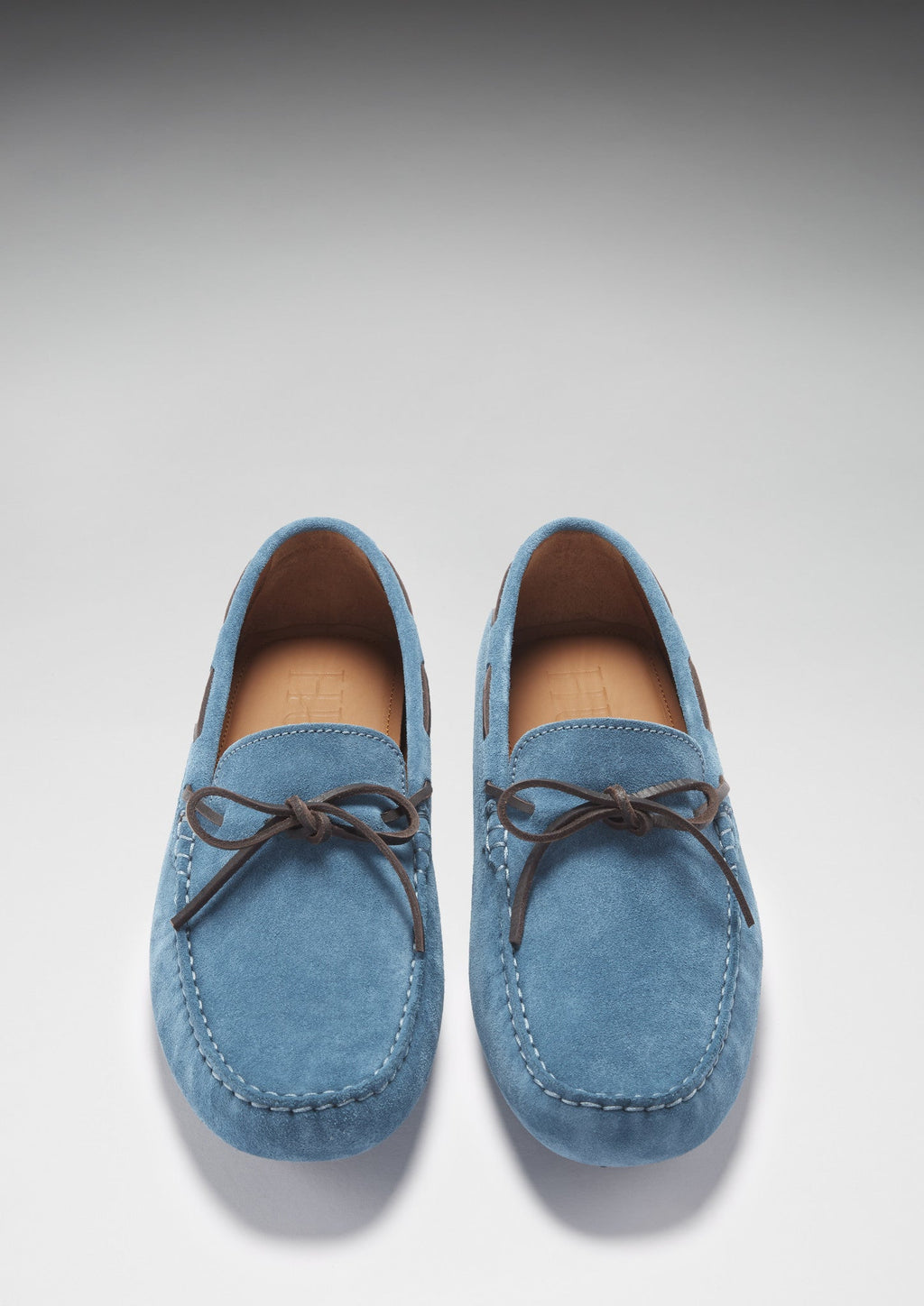 Petrol Blue Suede Laced Driving Loafers