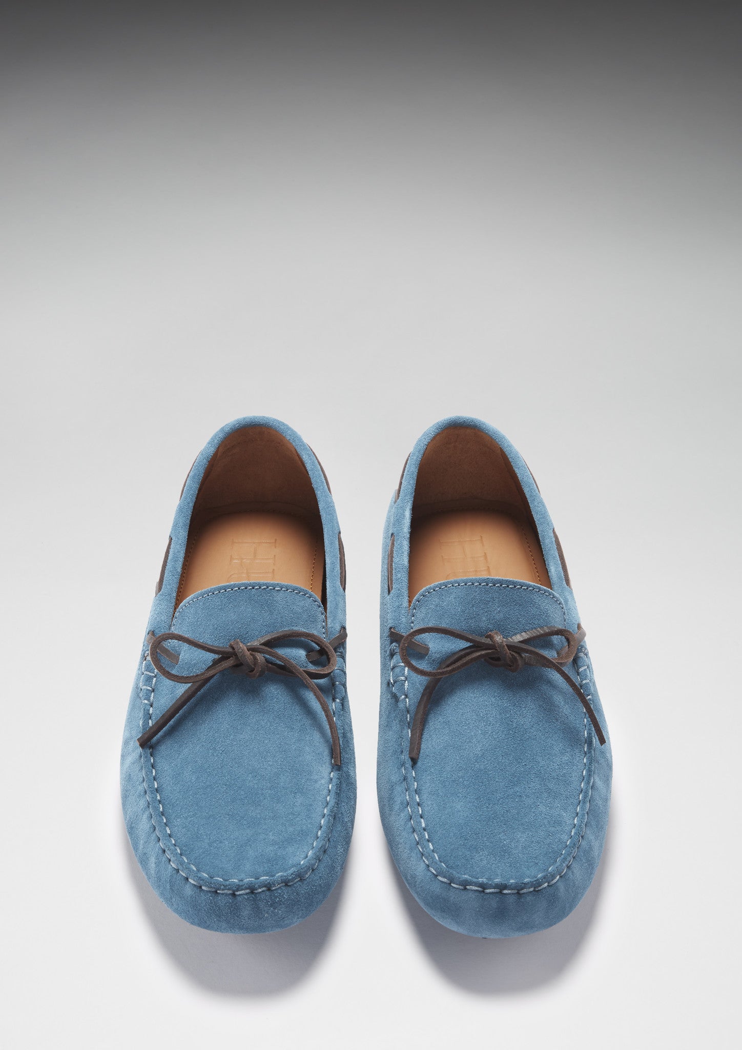 Petrol Blue Suede Laced Driving Loafers