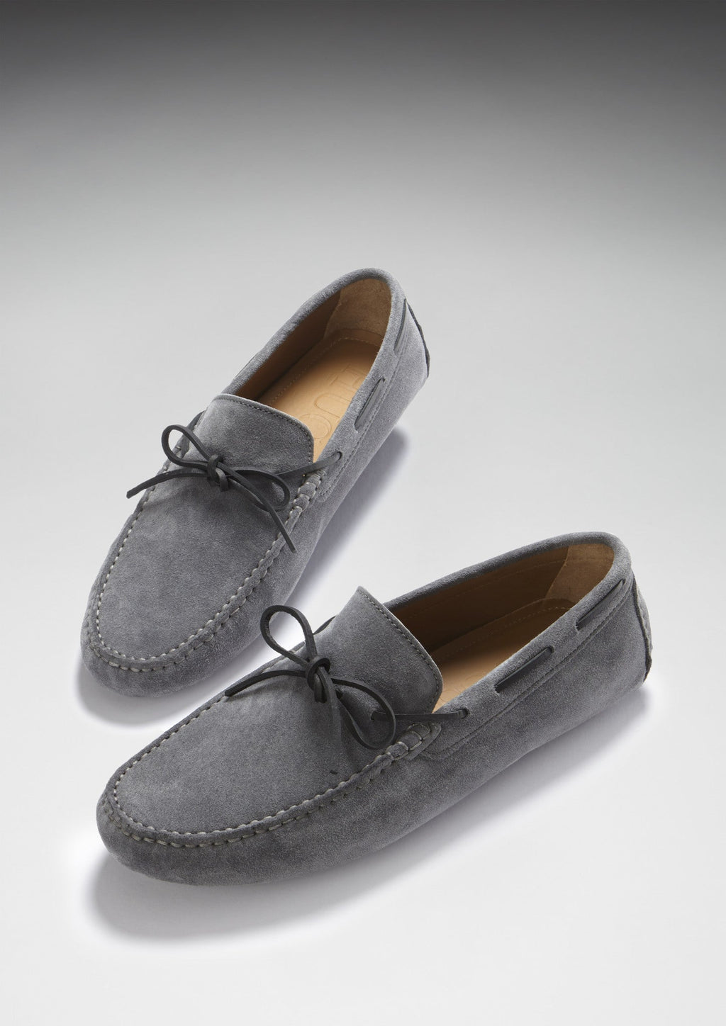 Slate Grey Suede Laced Driving Loafers