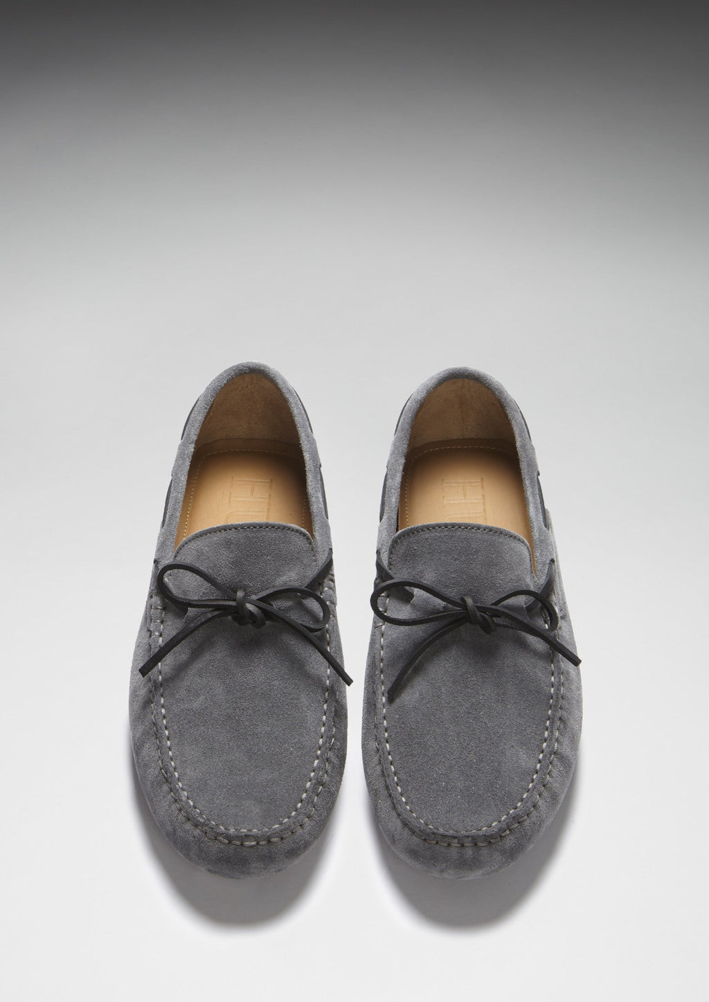 Slate Grey Suede Laced Driving Loafers