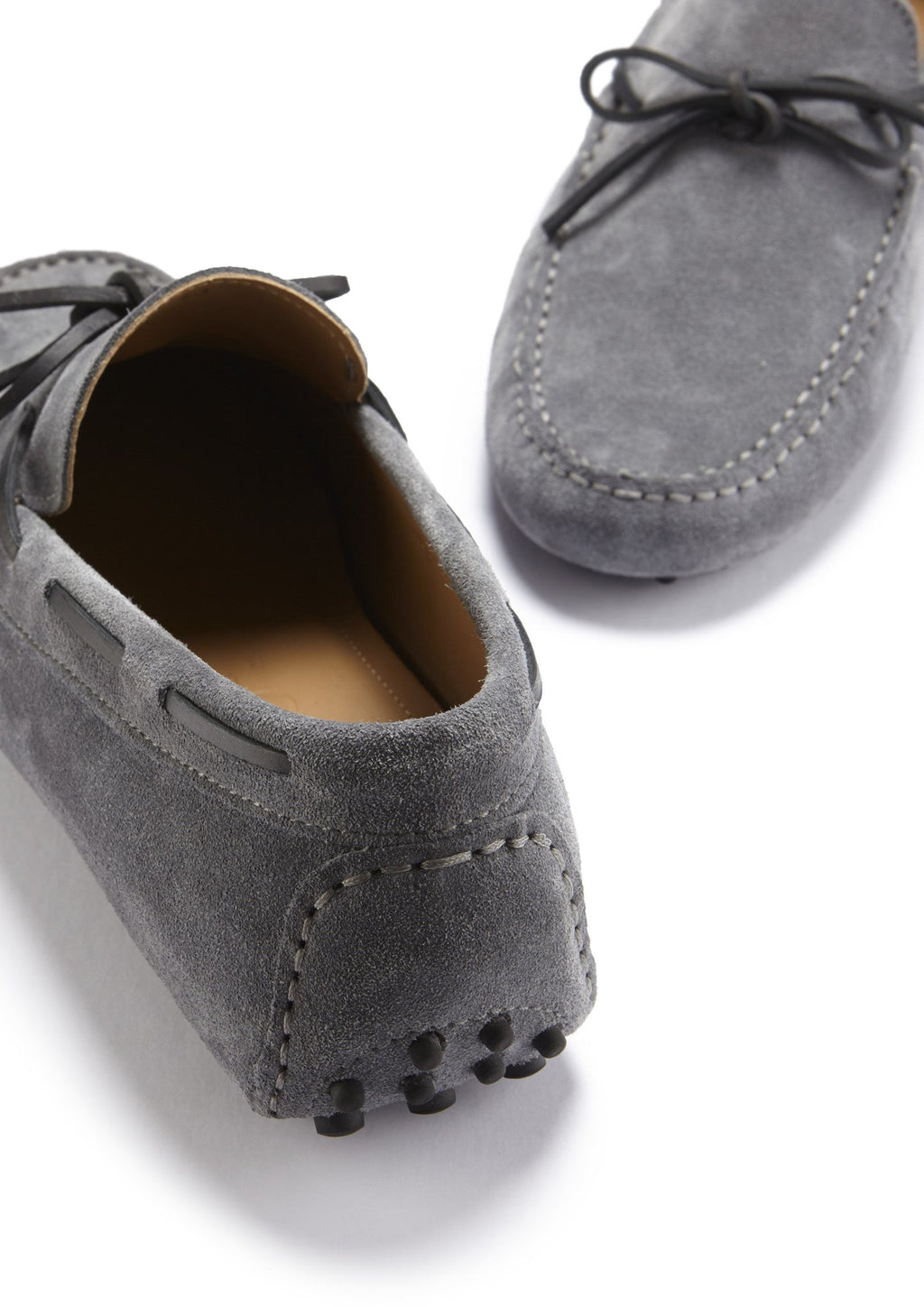 Slate Grey Suede Laced Driving Loafers