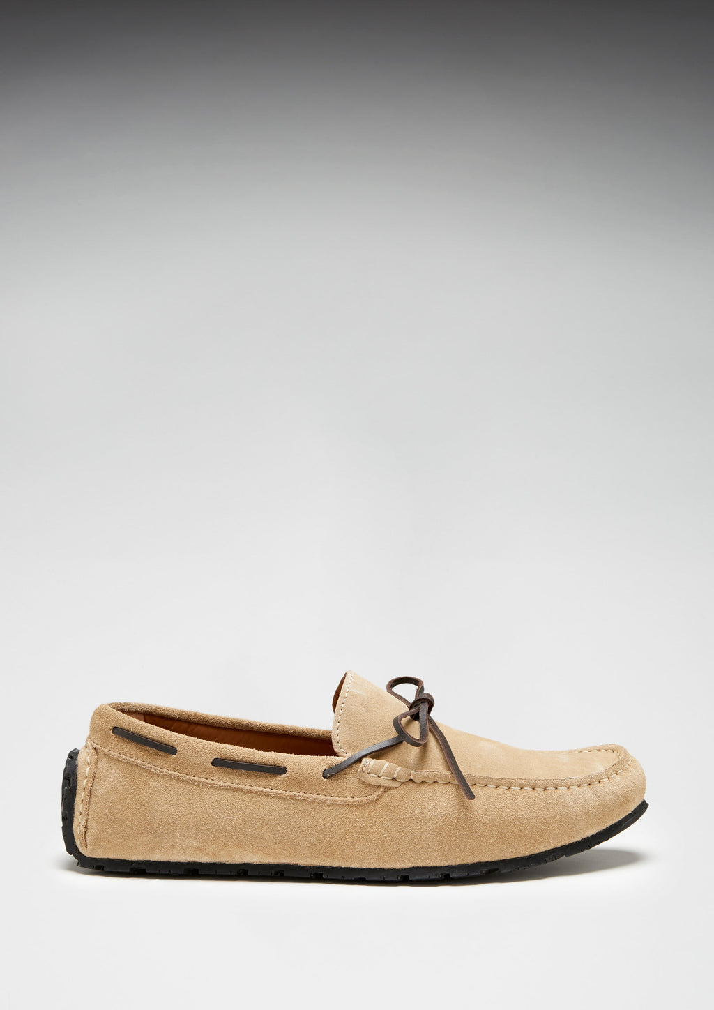 Taupe Suede Driving Loafers with Recycled Tyre Sole