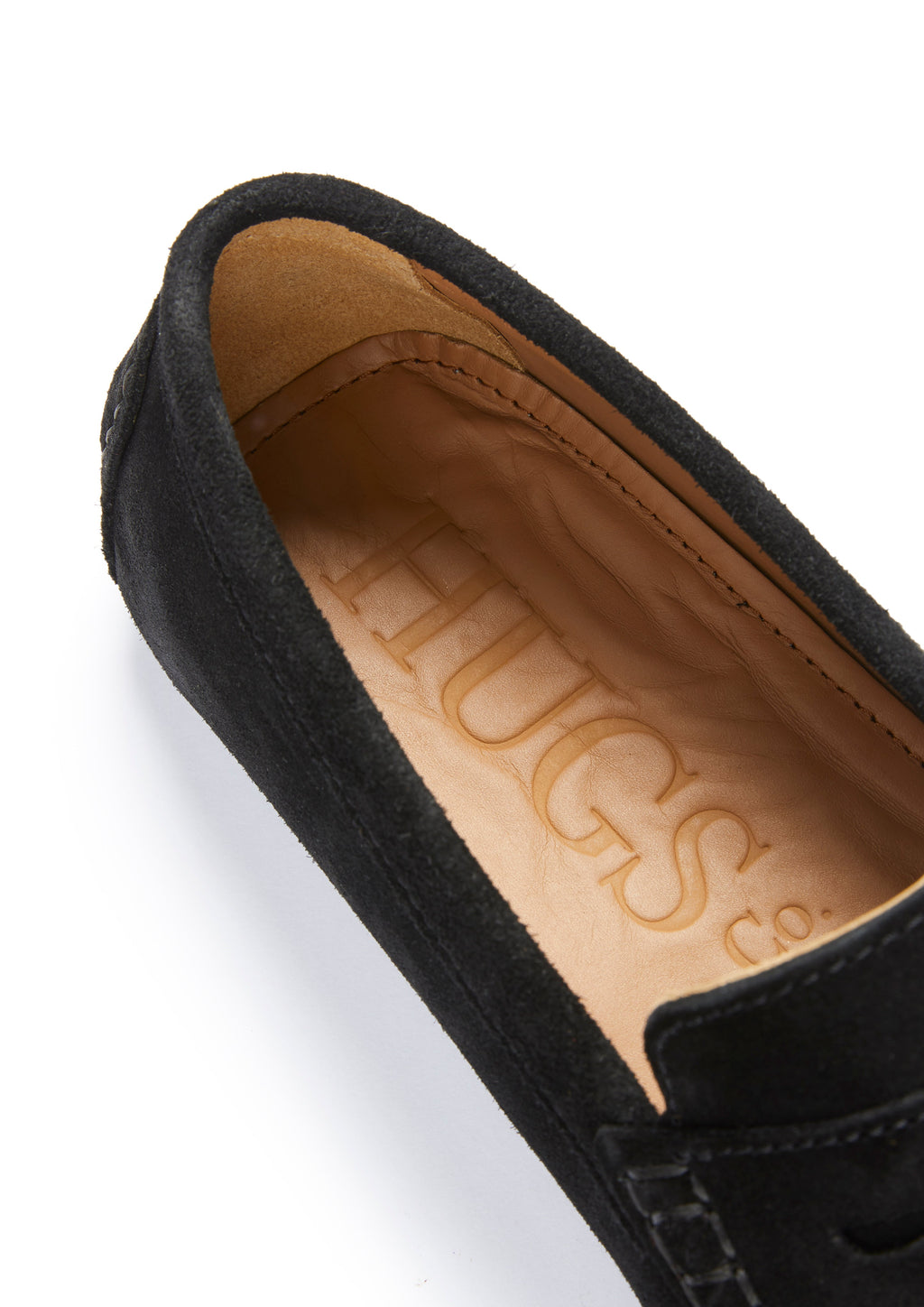 Penny Black Suede Driving Loafers