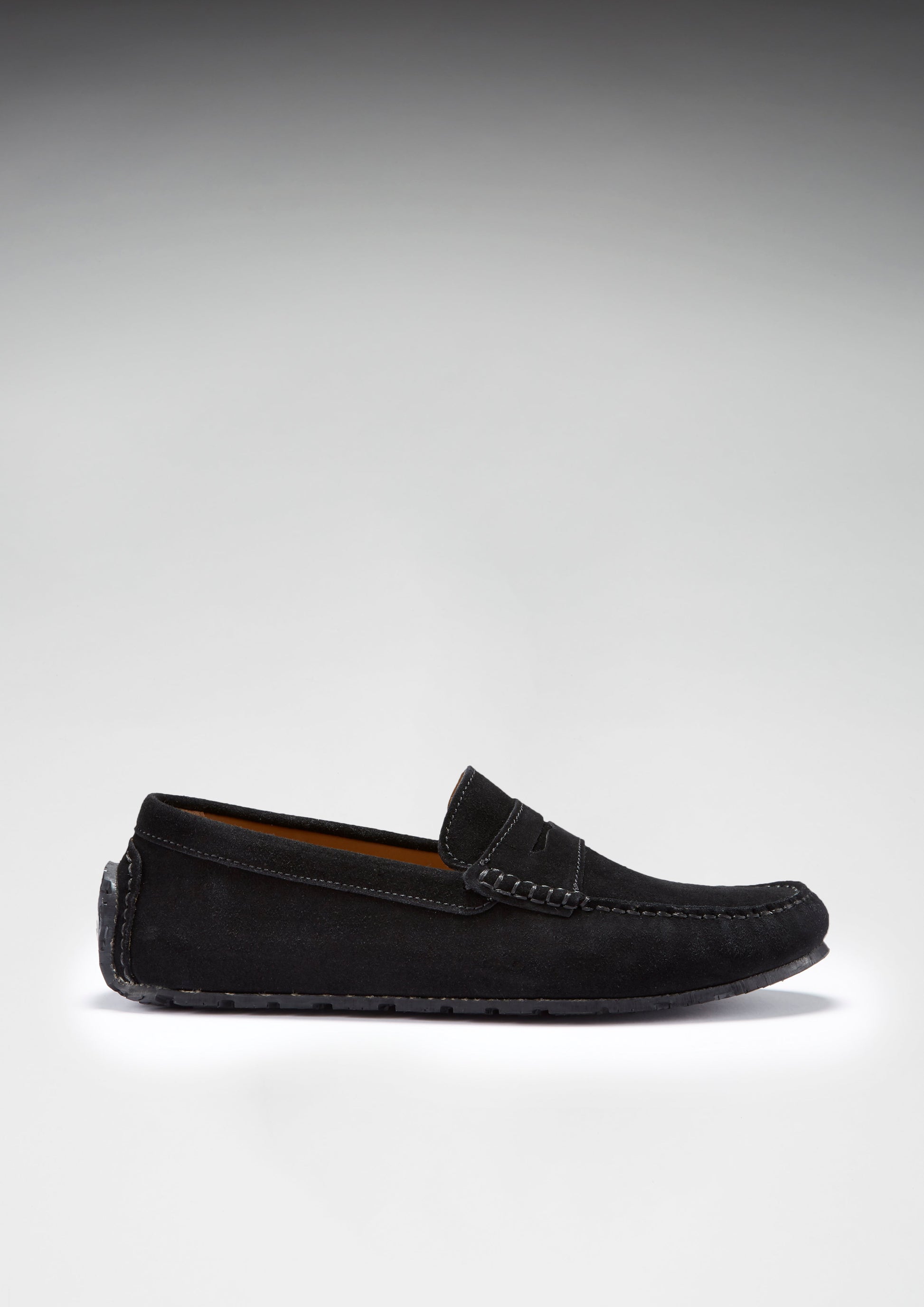 Black Suede Penny Driving Loafers