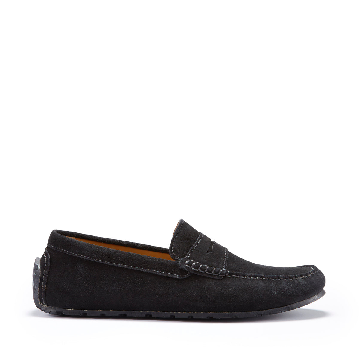 Black Suede Penny Driving Loafers