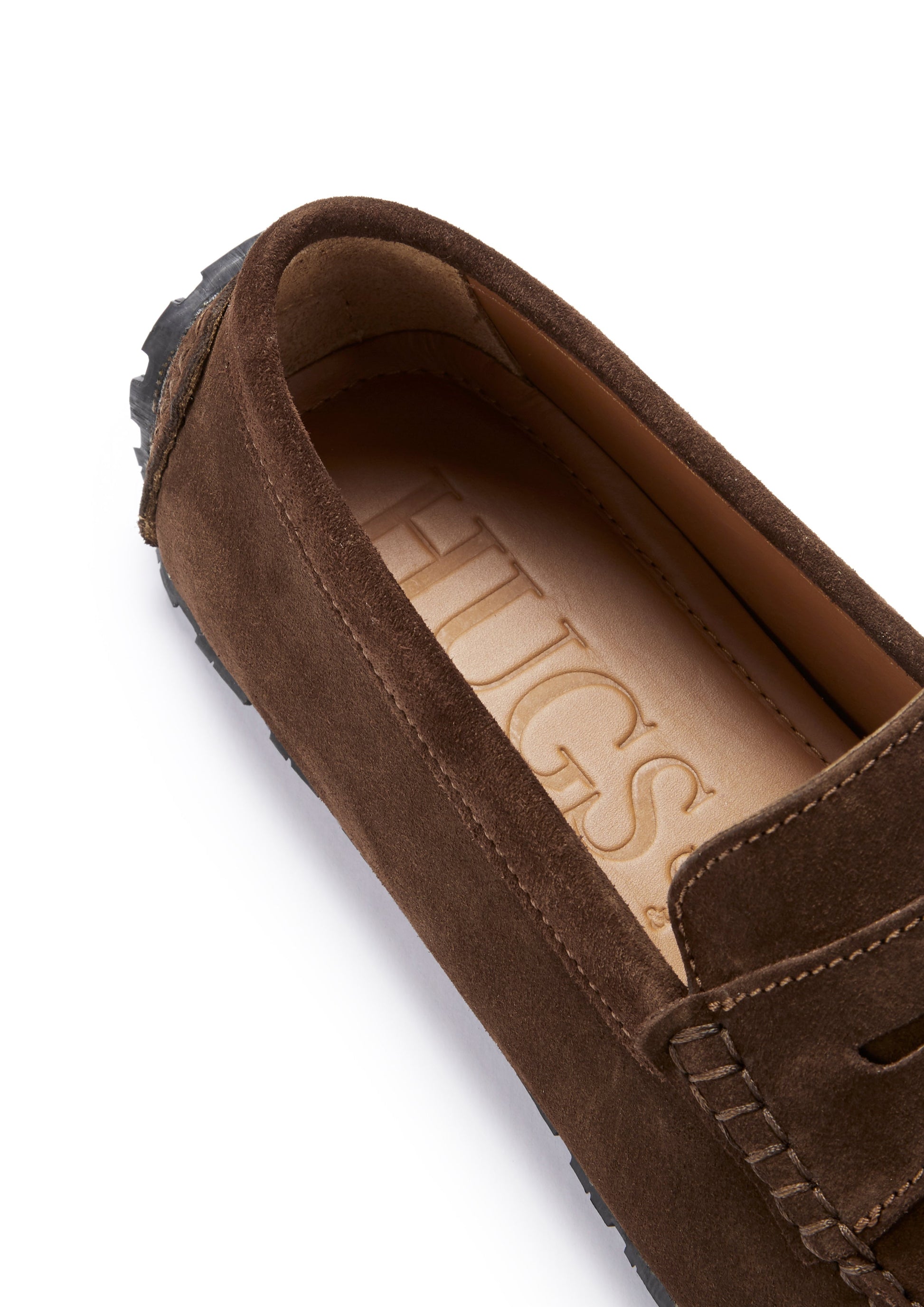 Brown Suede Penny Driving Loafers