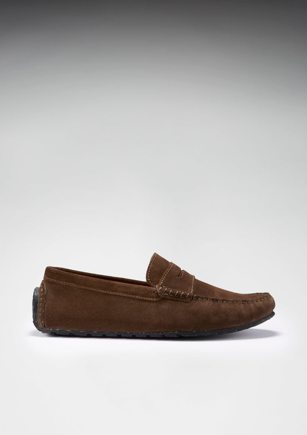 Brown Suede Penny Driving Loafers