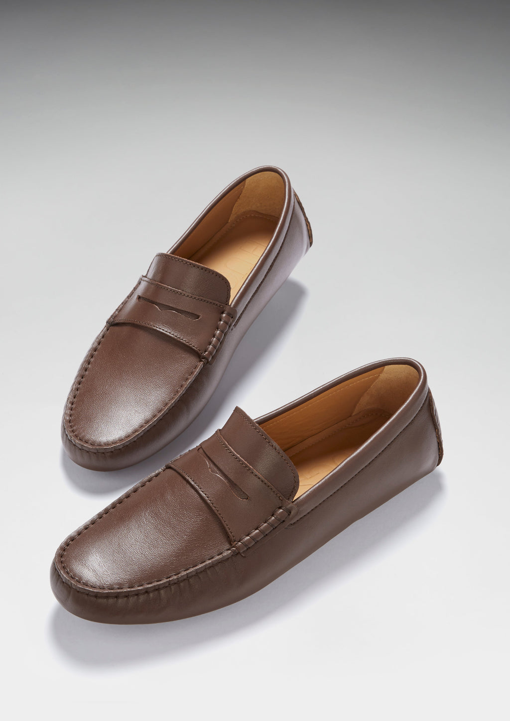 Brown Leather Driving Loafers