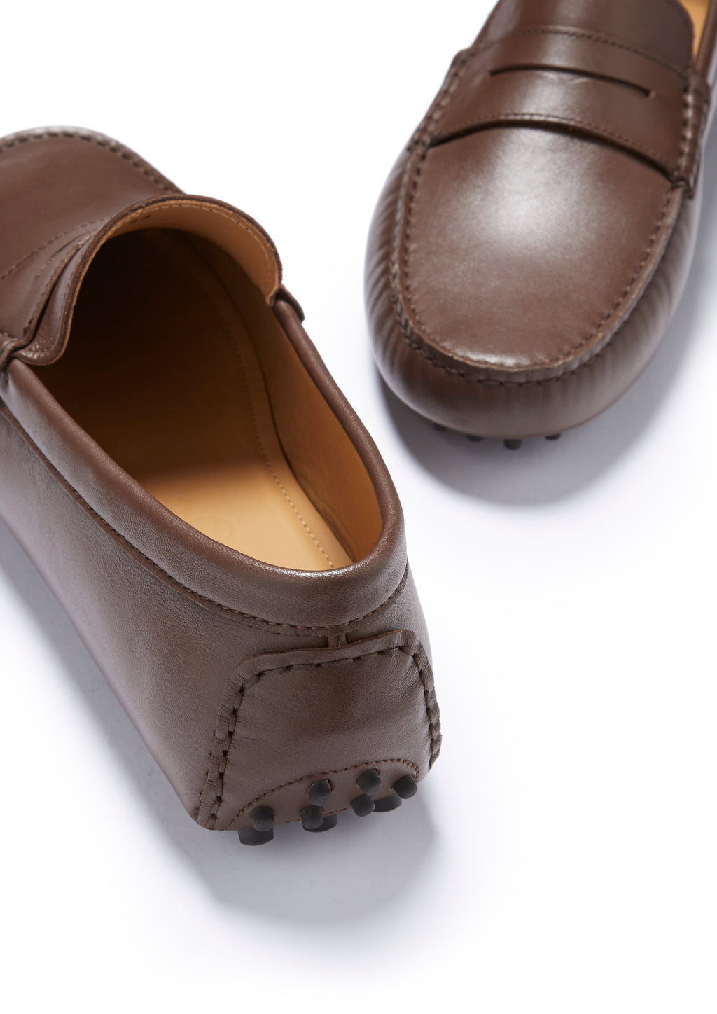 Brown Leather Driving Loafers