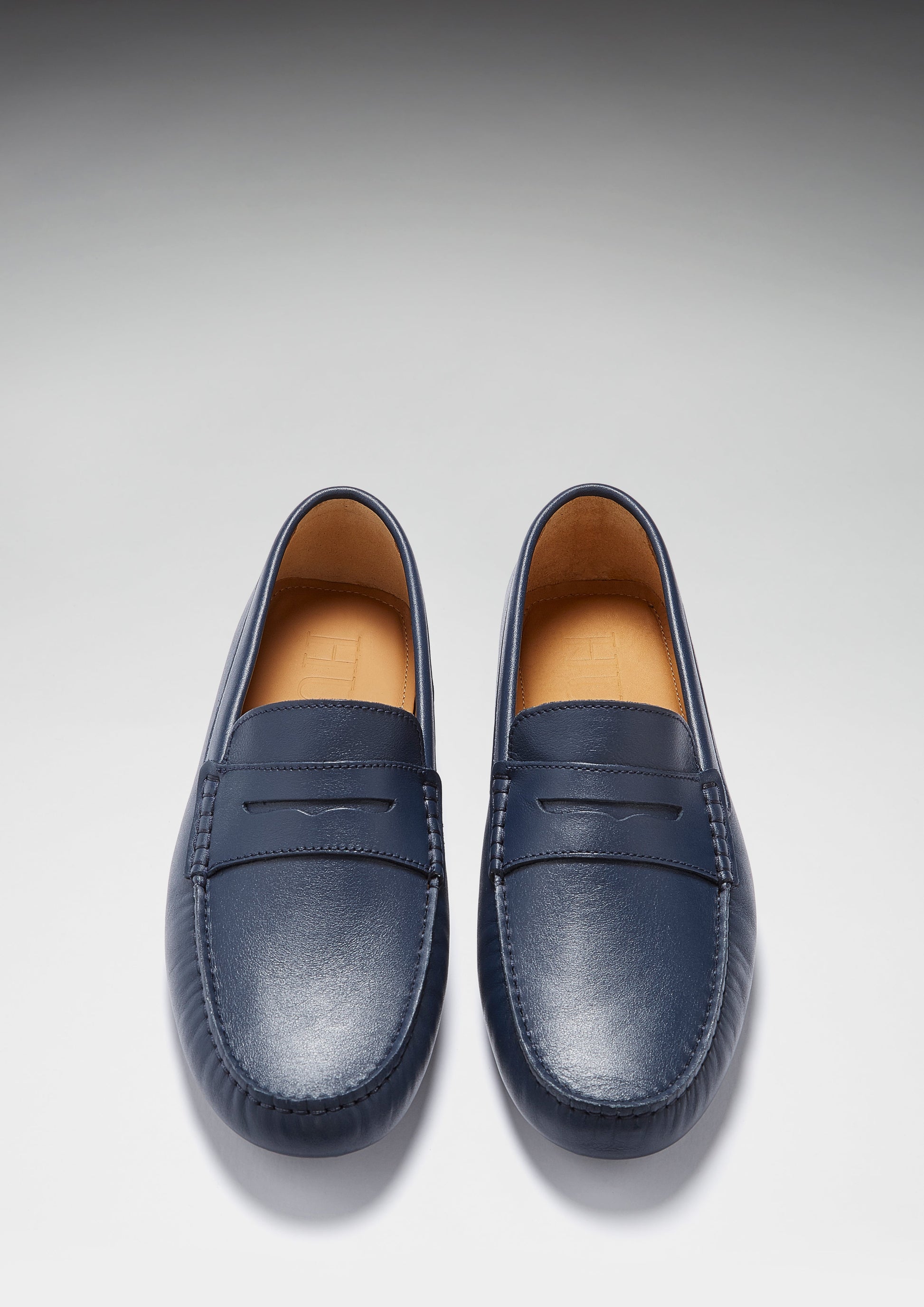 Penny Driving Loafers in French Navy Leather