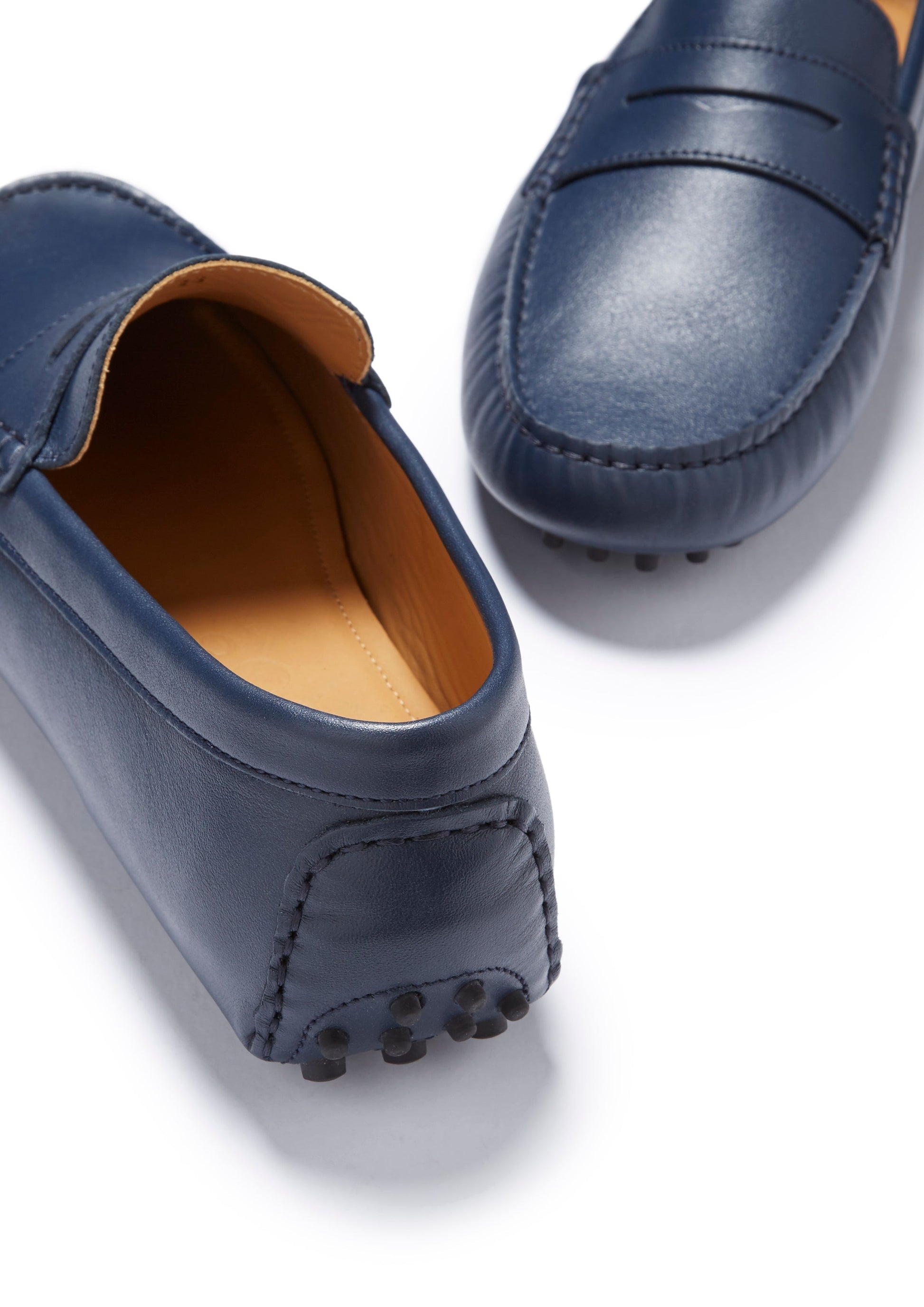 Penny Driving Loafers in French Navy Leather