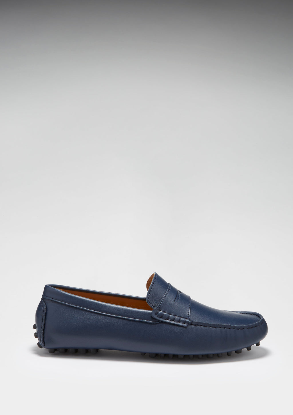 Penny Driving Loafers in French Navy Leather