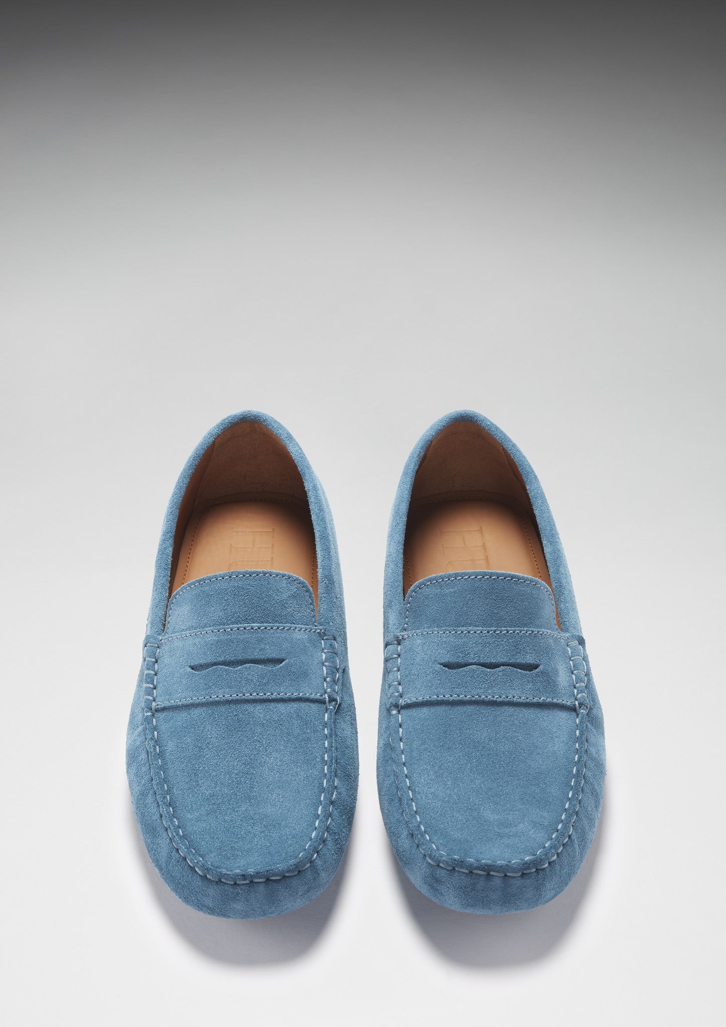 Penny Driving Loafers in Petrol Blue Suede