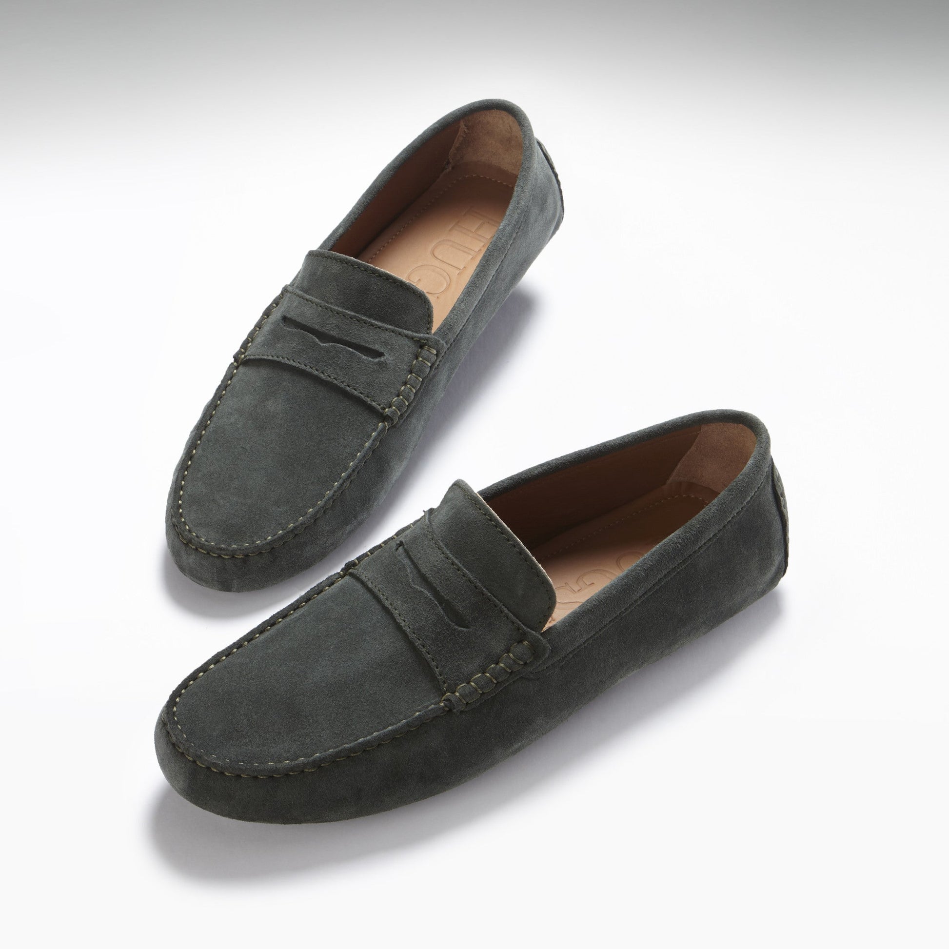 Penny Driving Loafers in Racing Green Suede