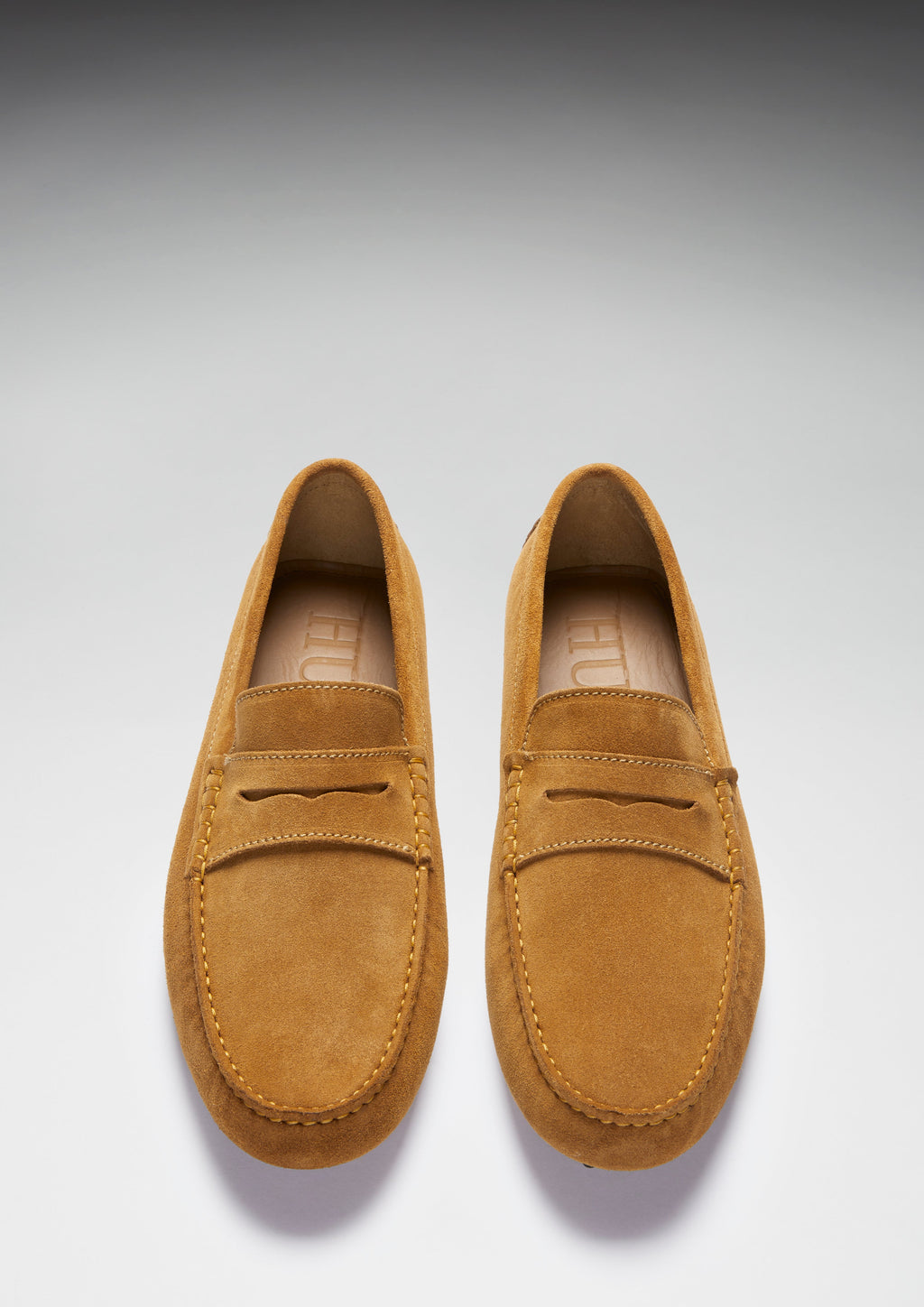 Tobacco Suede Penny Driving Loafers