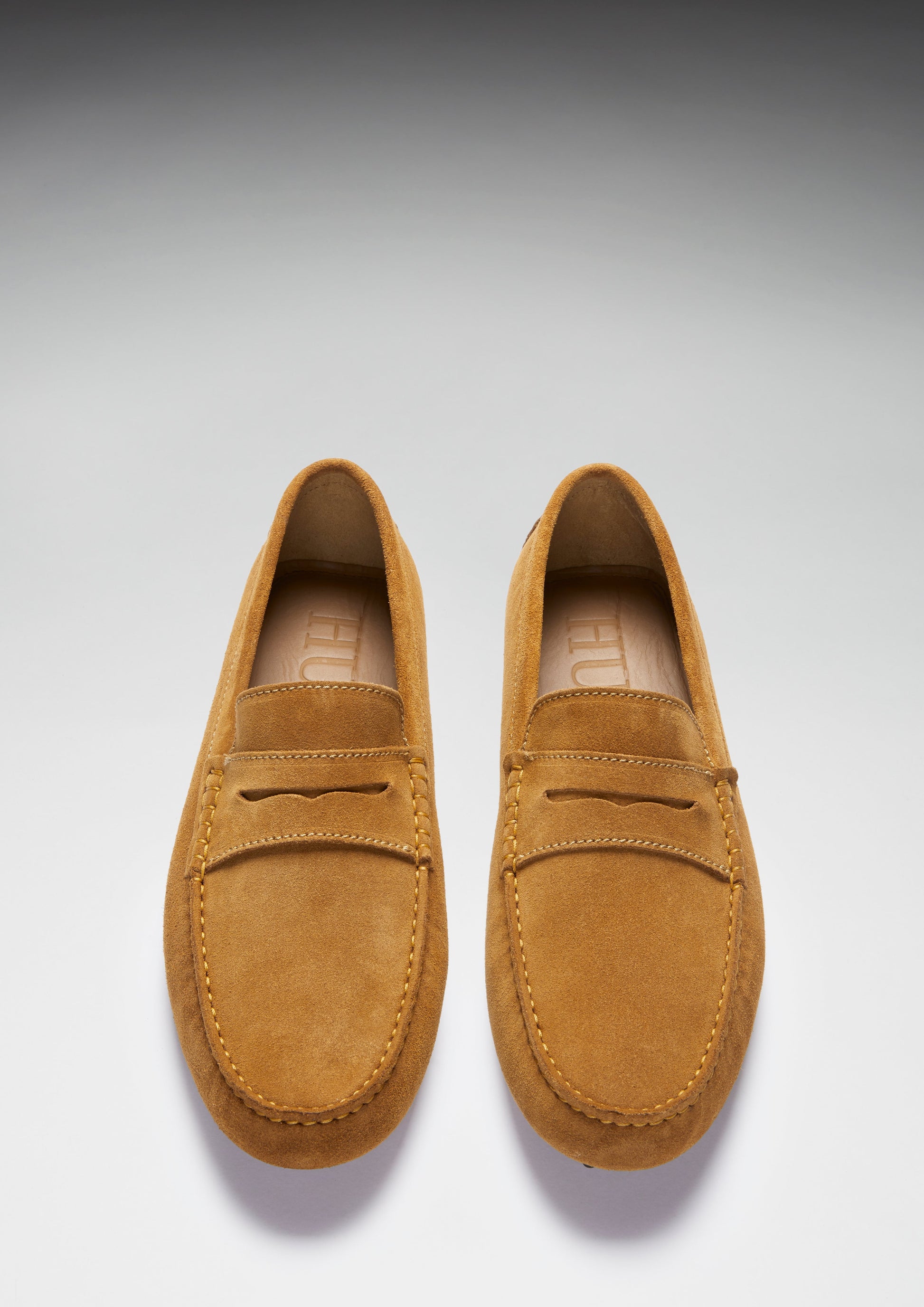Tobacco Suede Penny Driving Loafers