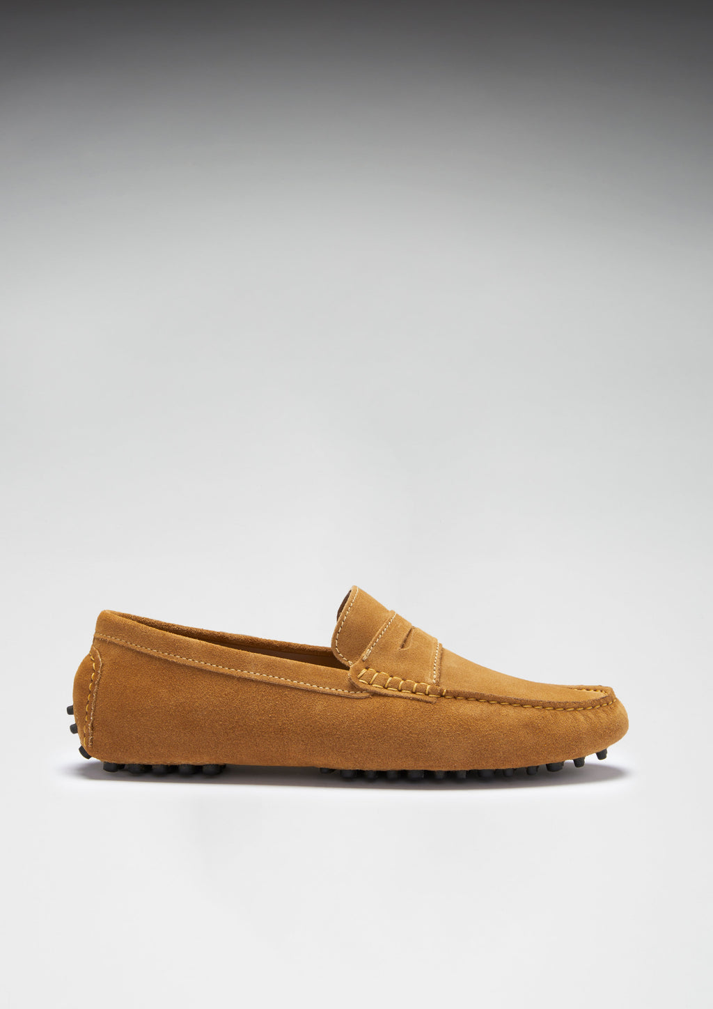 Tobacco Suede Penny Driving Loafers