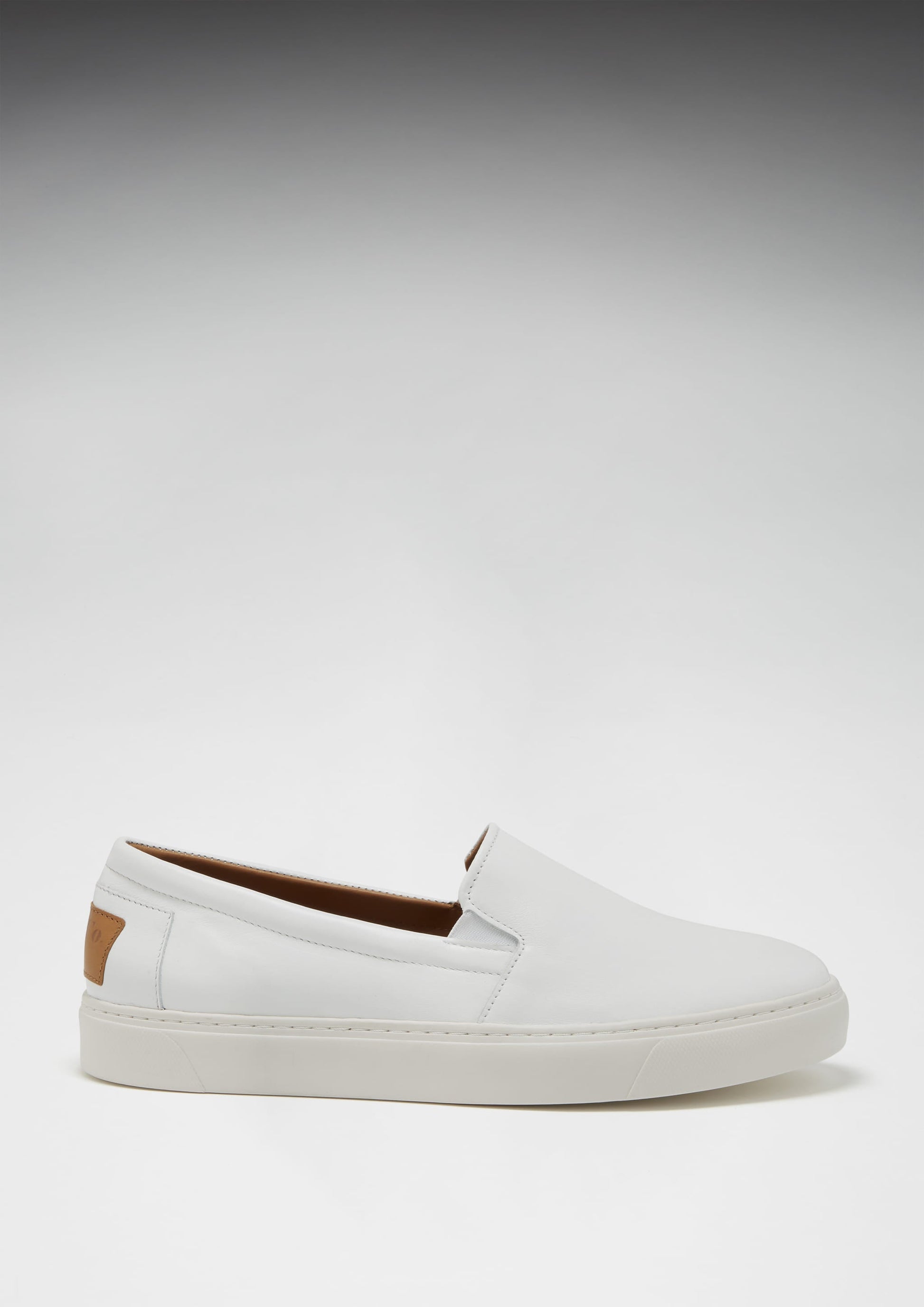 White Leather Slip On Sneakers