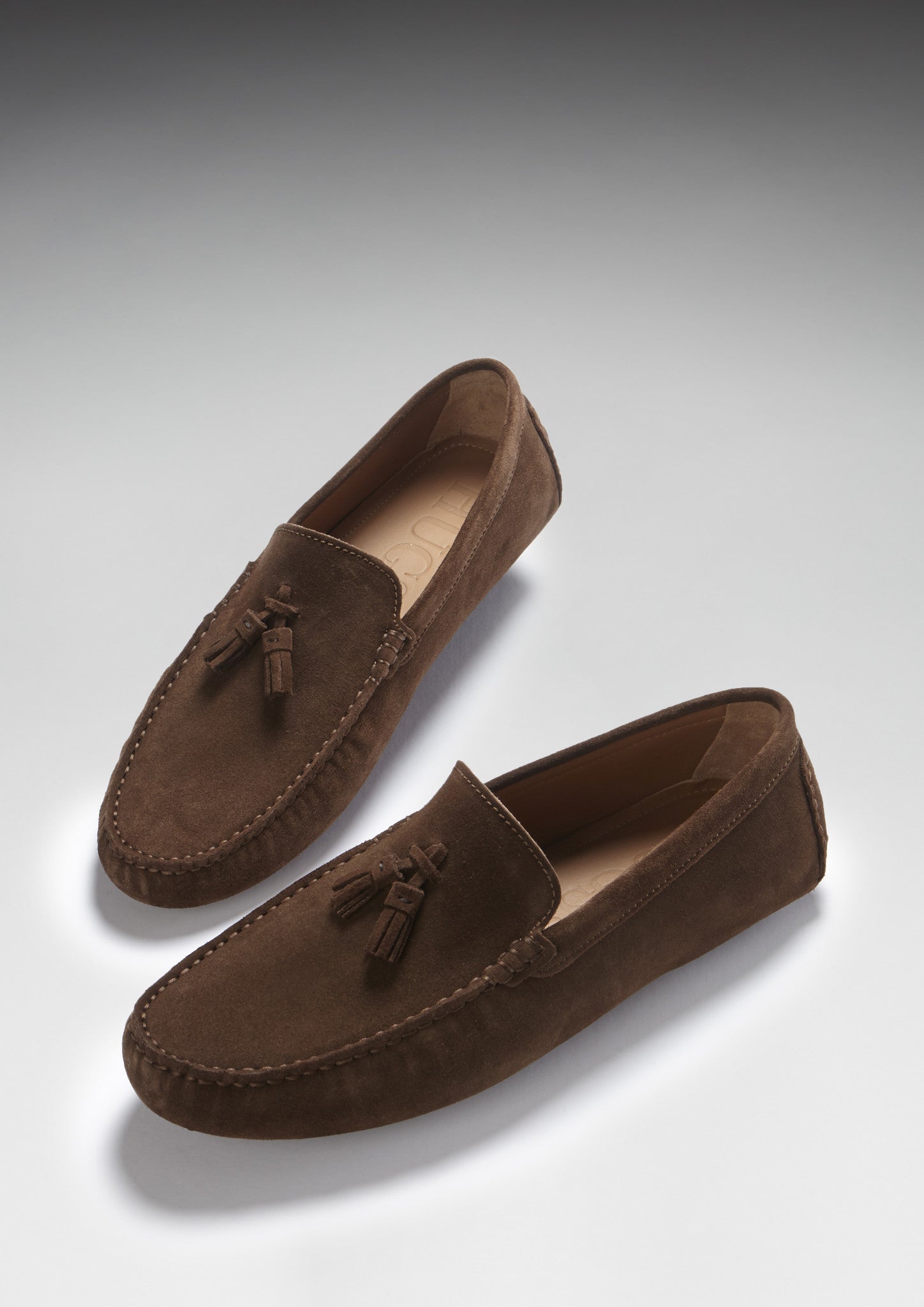 Brown Suede Tasselled Driving Loafers