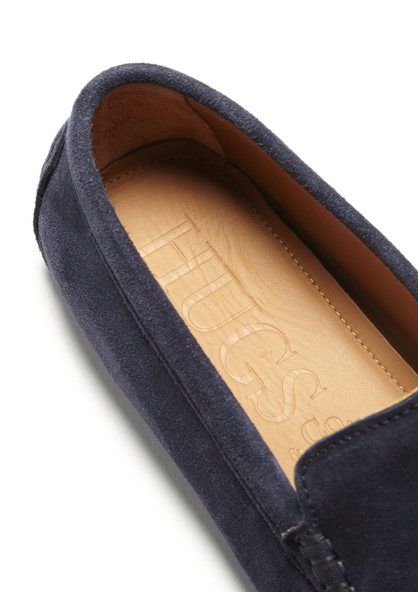 Navy Blue Suede Tasselled Driving Loafers