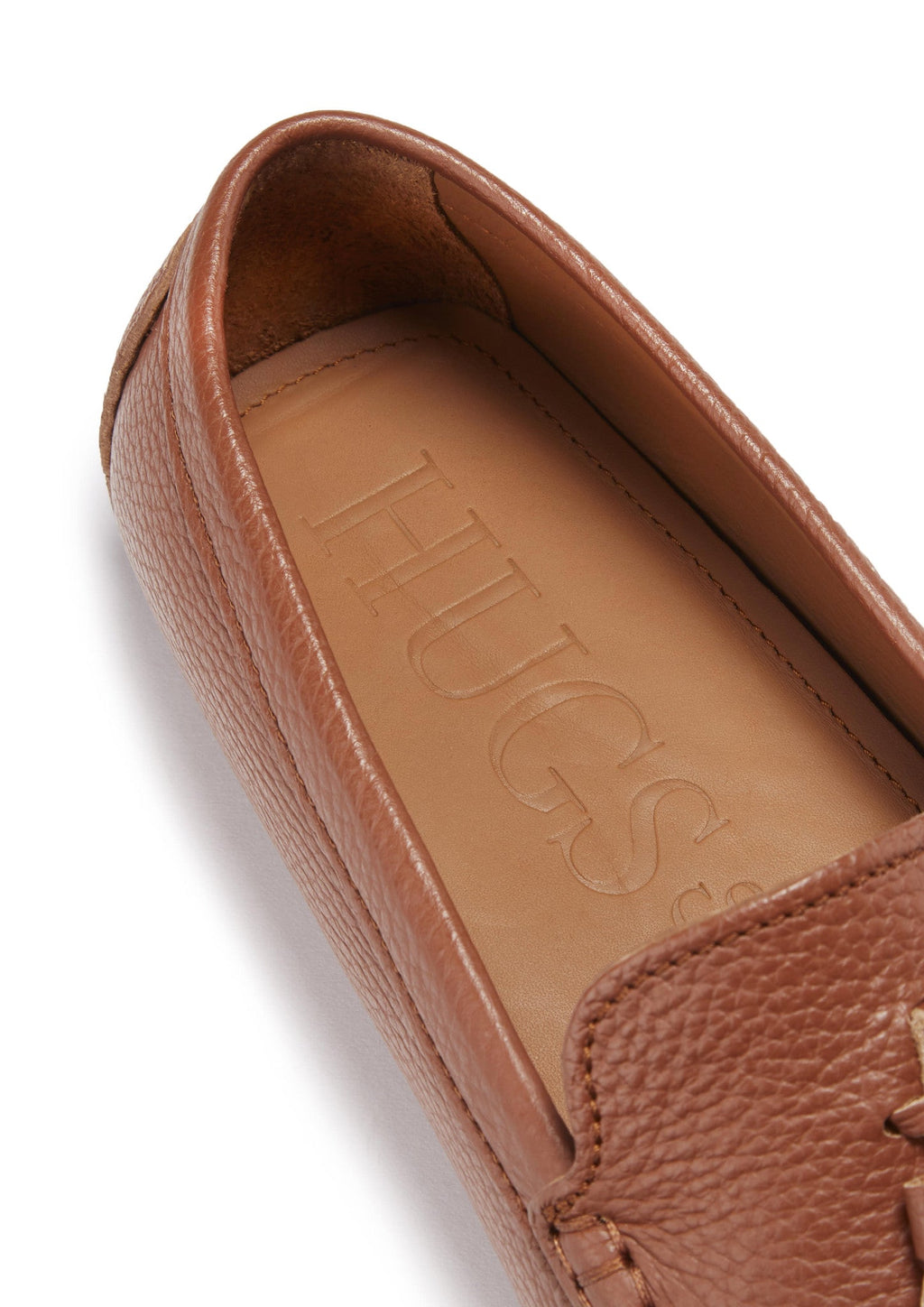 Tan Grain Leather Tasselled Driving Loafers