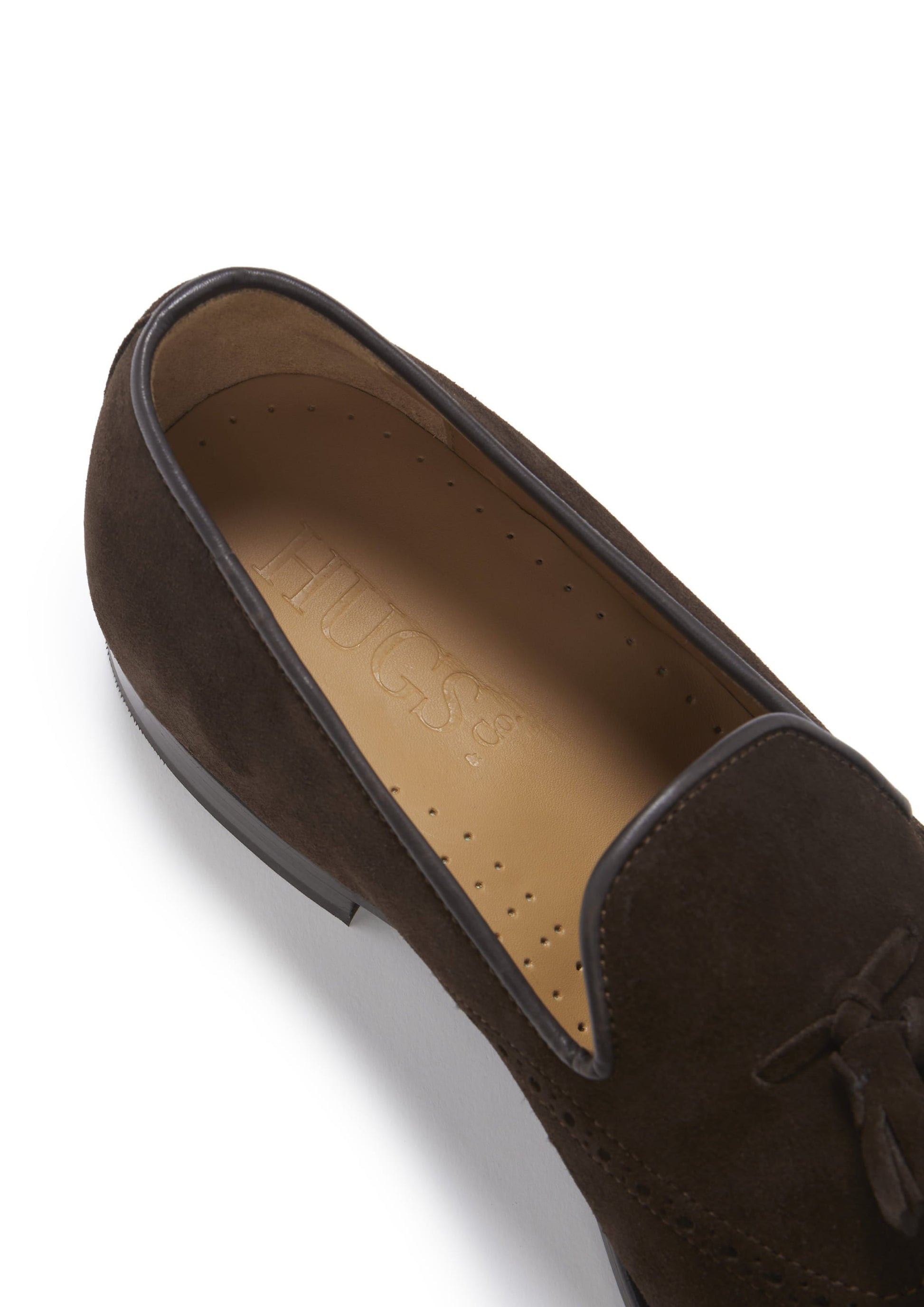 Brown Suede Tasselled Brogues with Welted Leather Sole