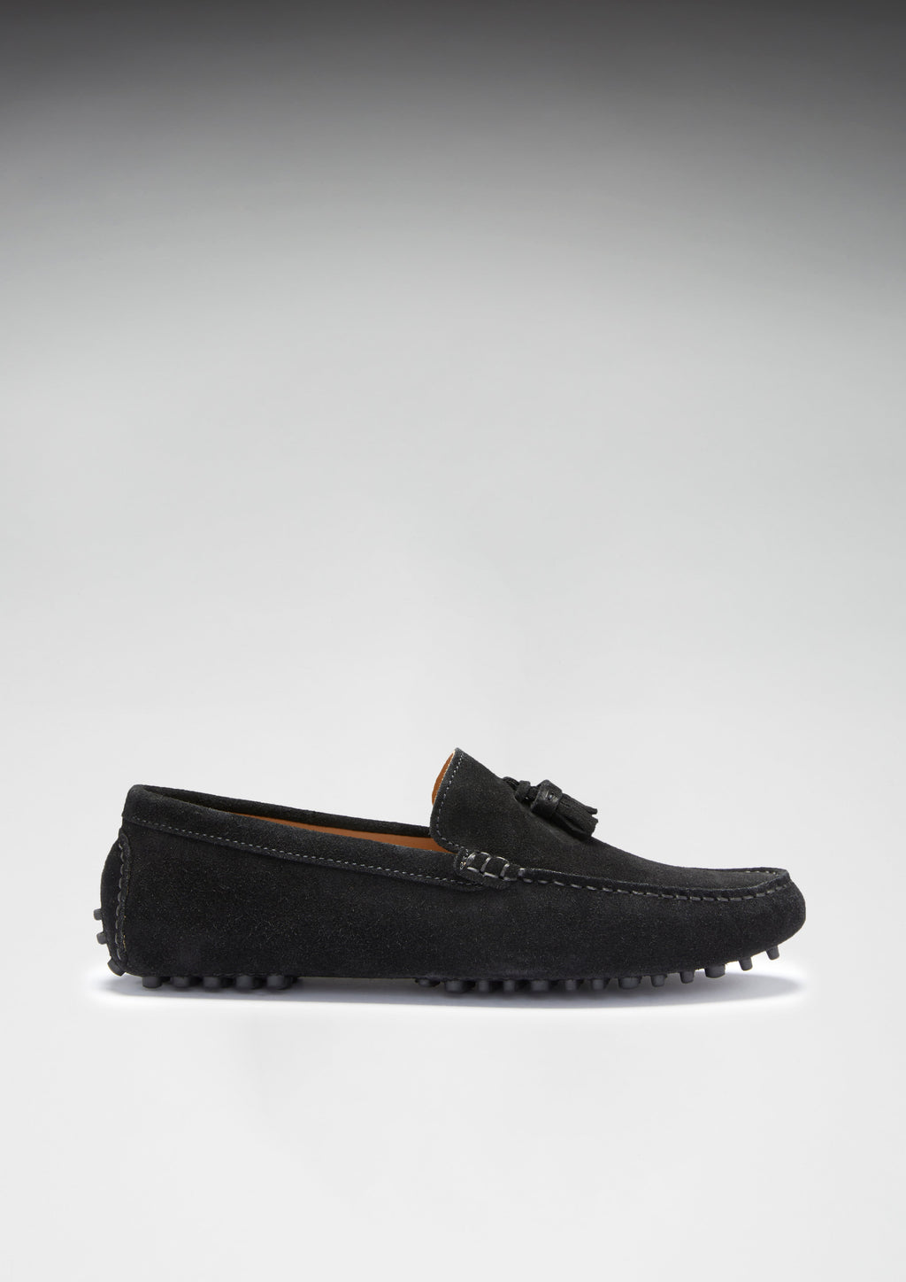 Black Suede Tasselled Driving Loafers