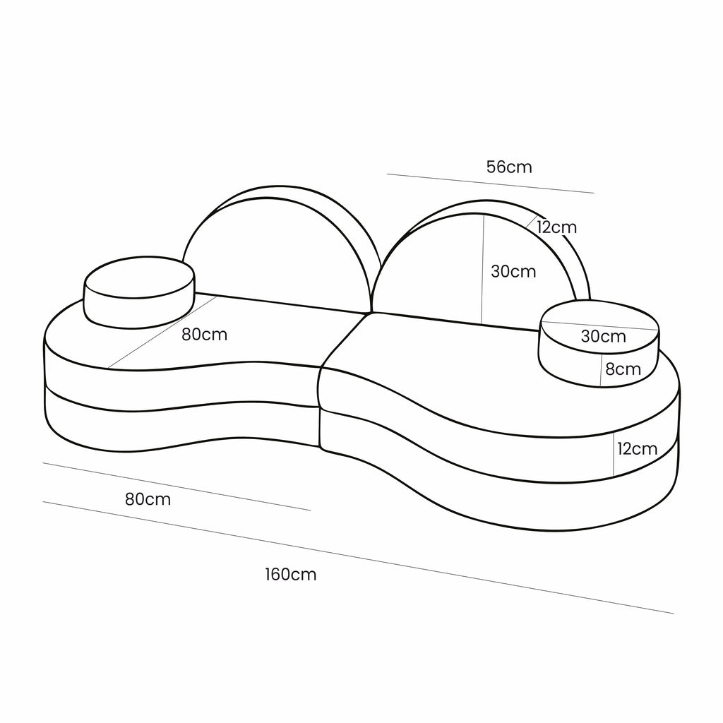 MeowBaby® Modular Sofa Coccolo for Kids – 6 Piece, Bearly Brown