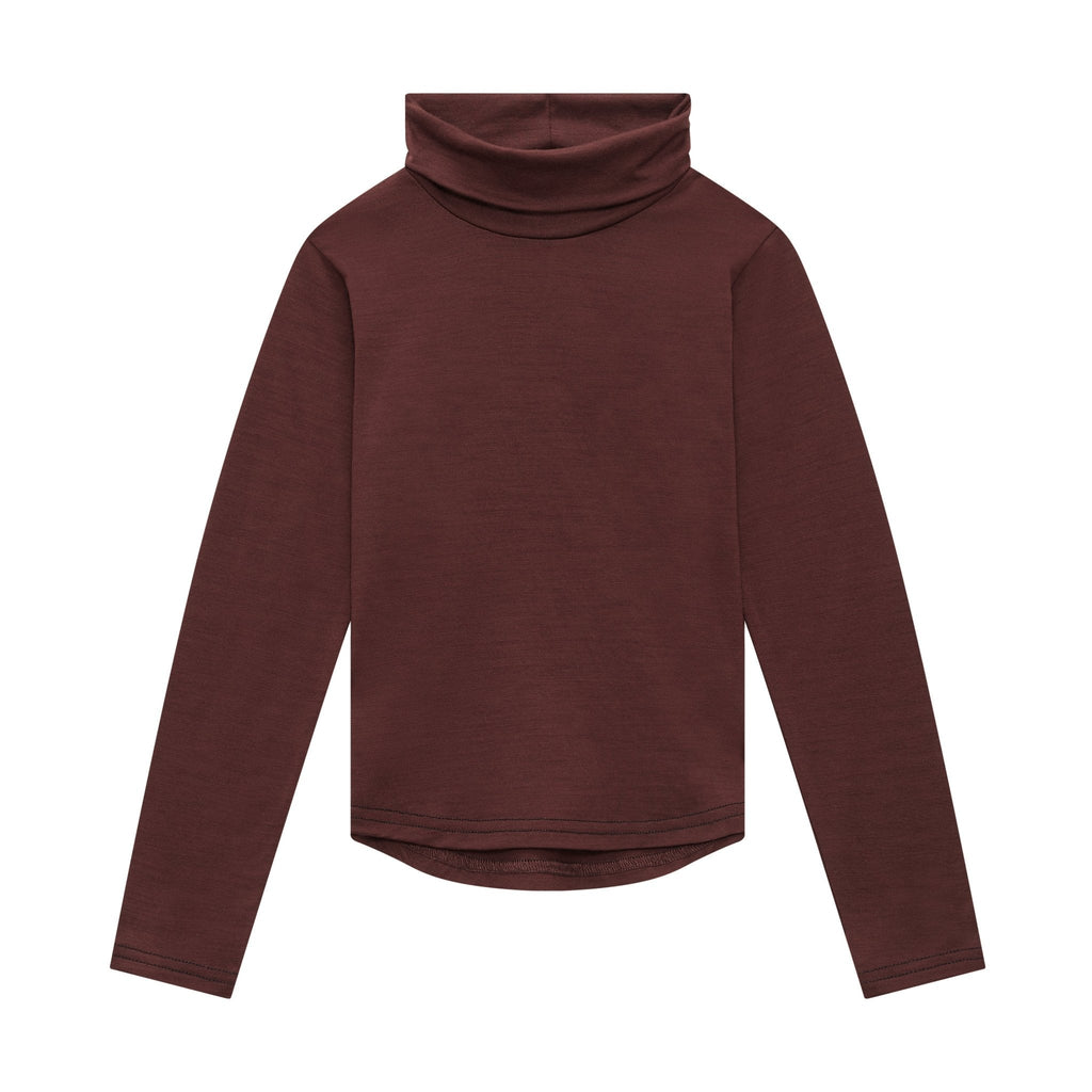Merino Polo Neck in Chocolate Brown