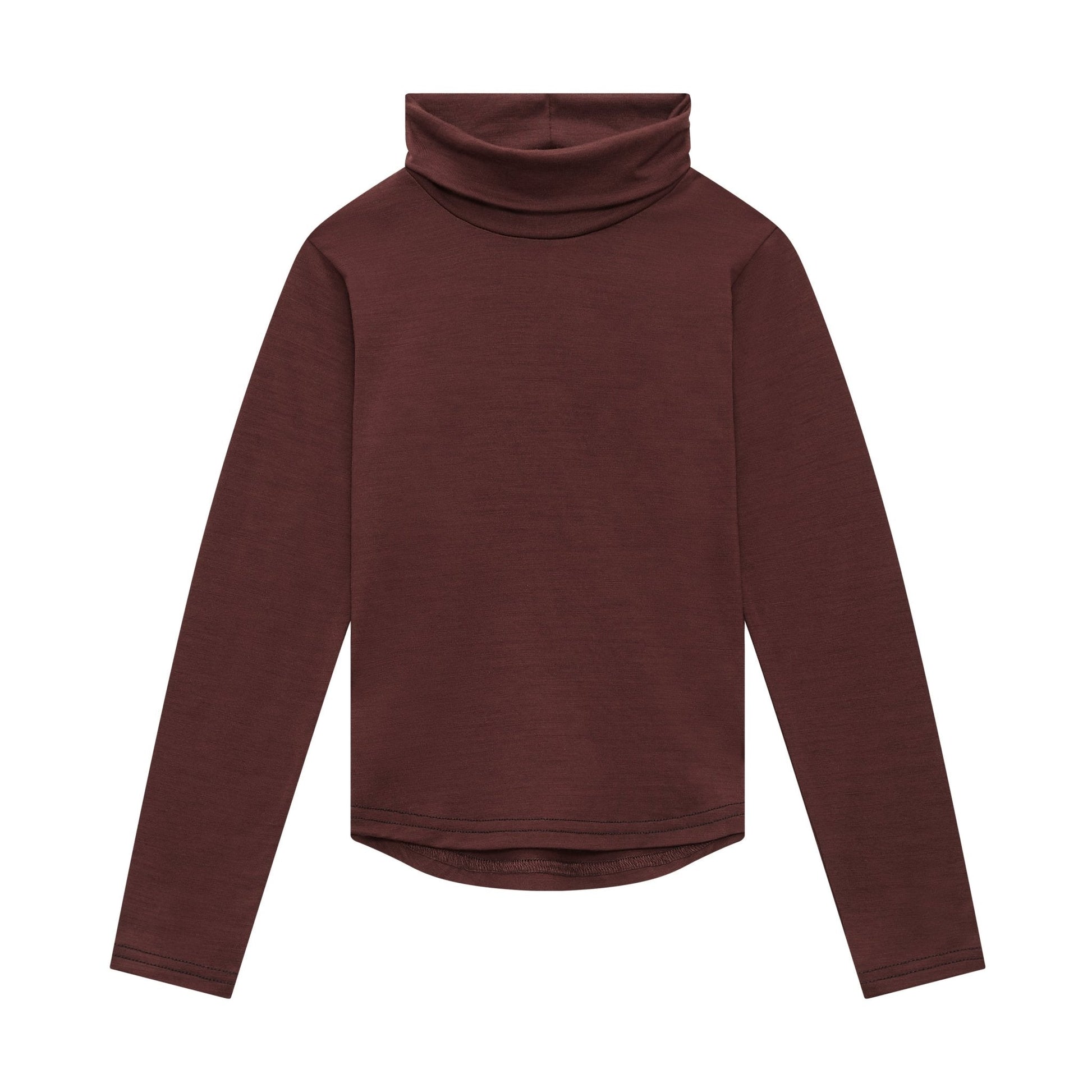 Merino Polo Neck in Chocolate Brown