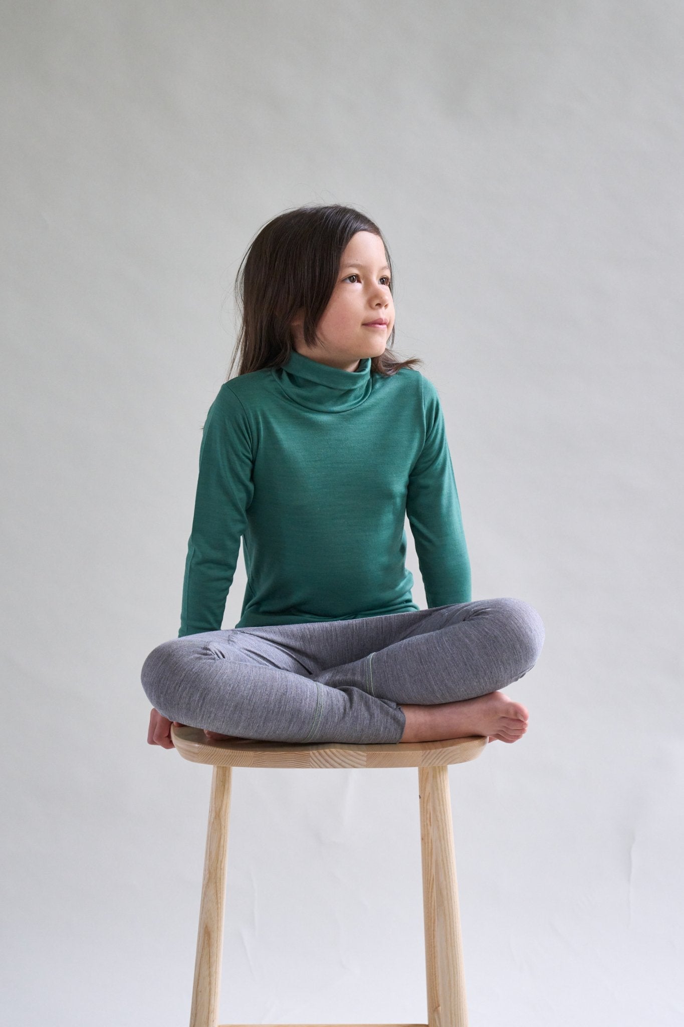 Merino Polo Neck in Emerald Green