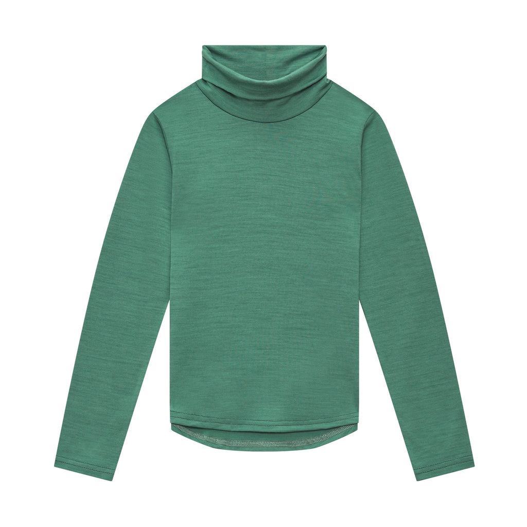 Merino Polo Neck in Emerald Green