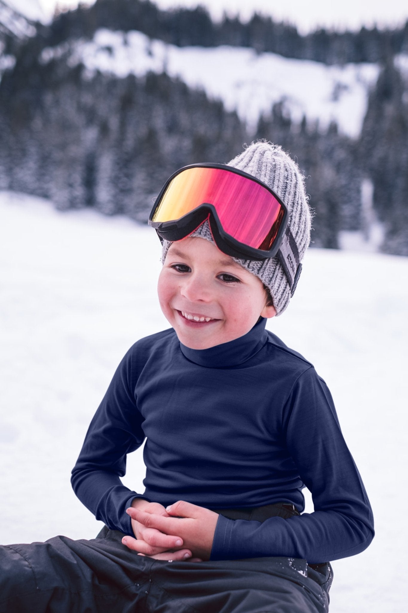 Merino Polo Neck French Navy