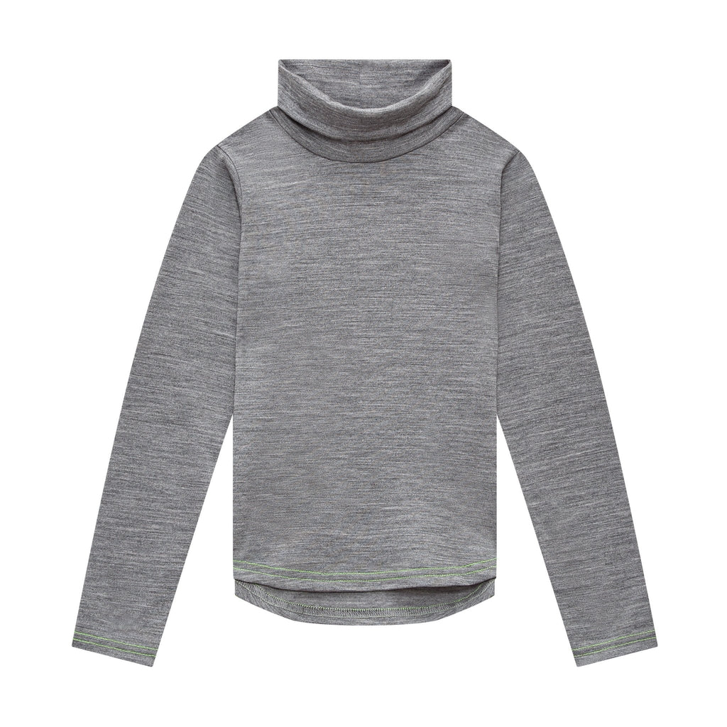 Merino Polo Neck Grey Marle