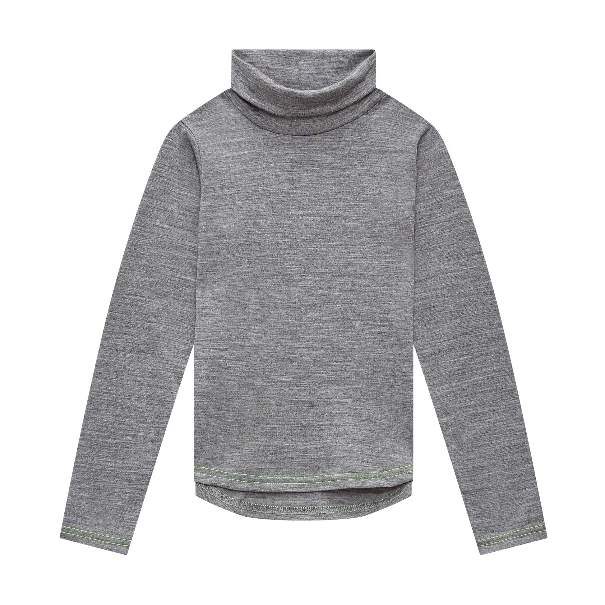Merino Polo Neck Grey Marle
