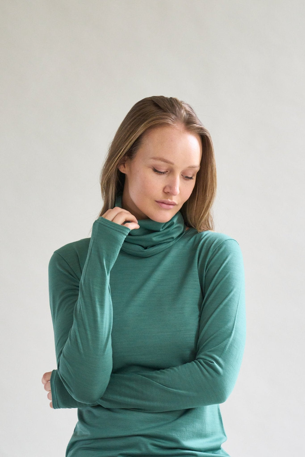 Merino Wool Snood in Emerald Green