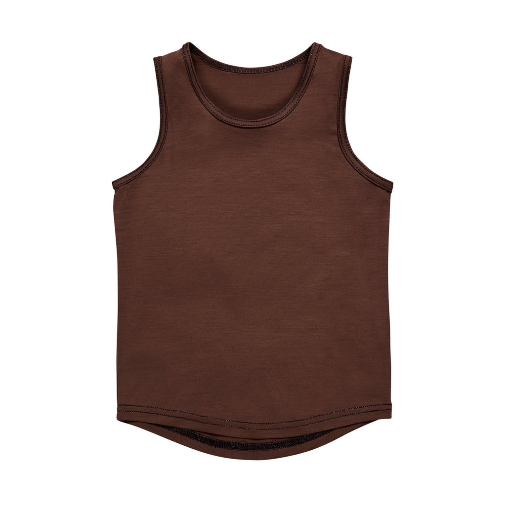 Merino Wool Tank Top in Chocolate Brown