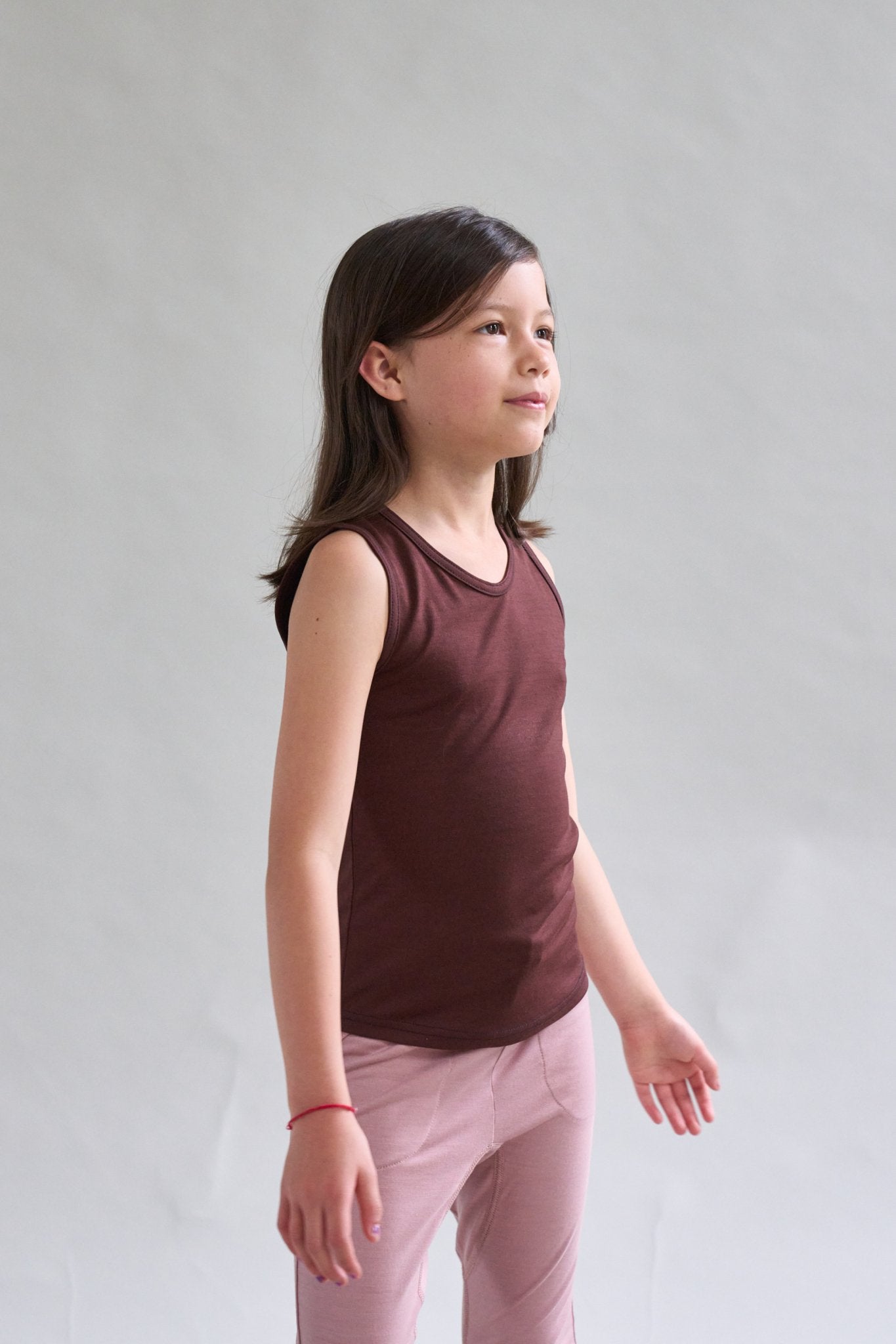Merino Wool Tank Top in Chocolate Brown