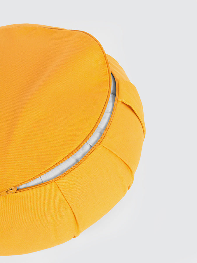 Organic Cotton Crescent Lotus Zafu Buckwheat Meditation Cushion