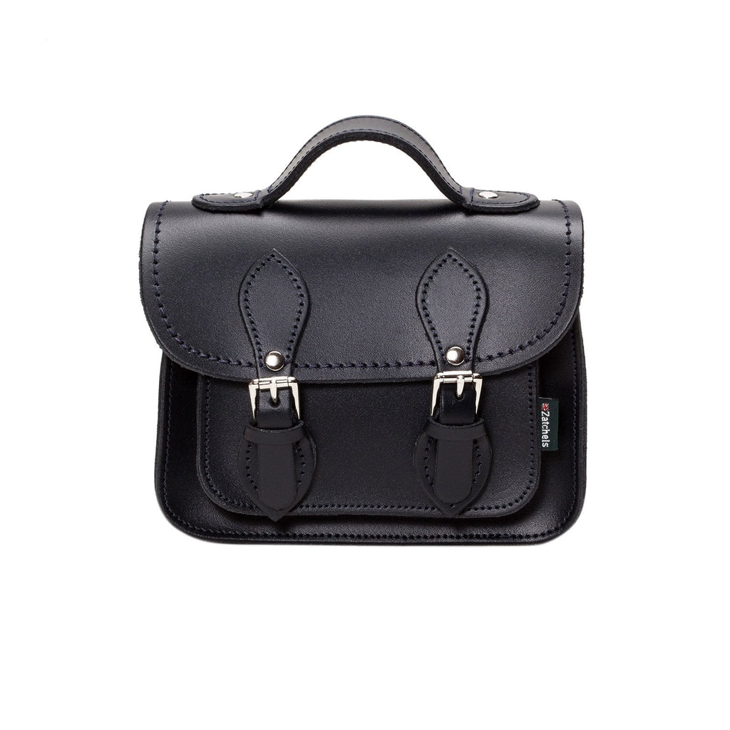 Handmade Leather Micro Satchel in Black