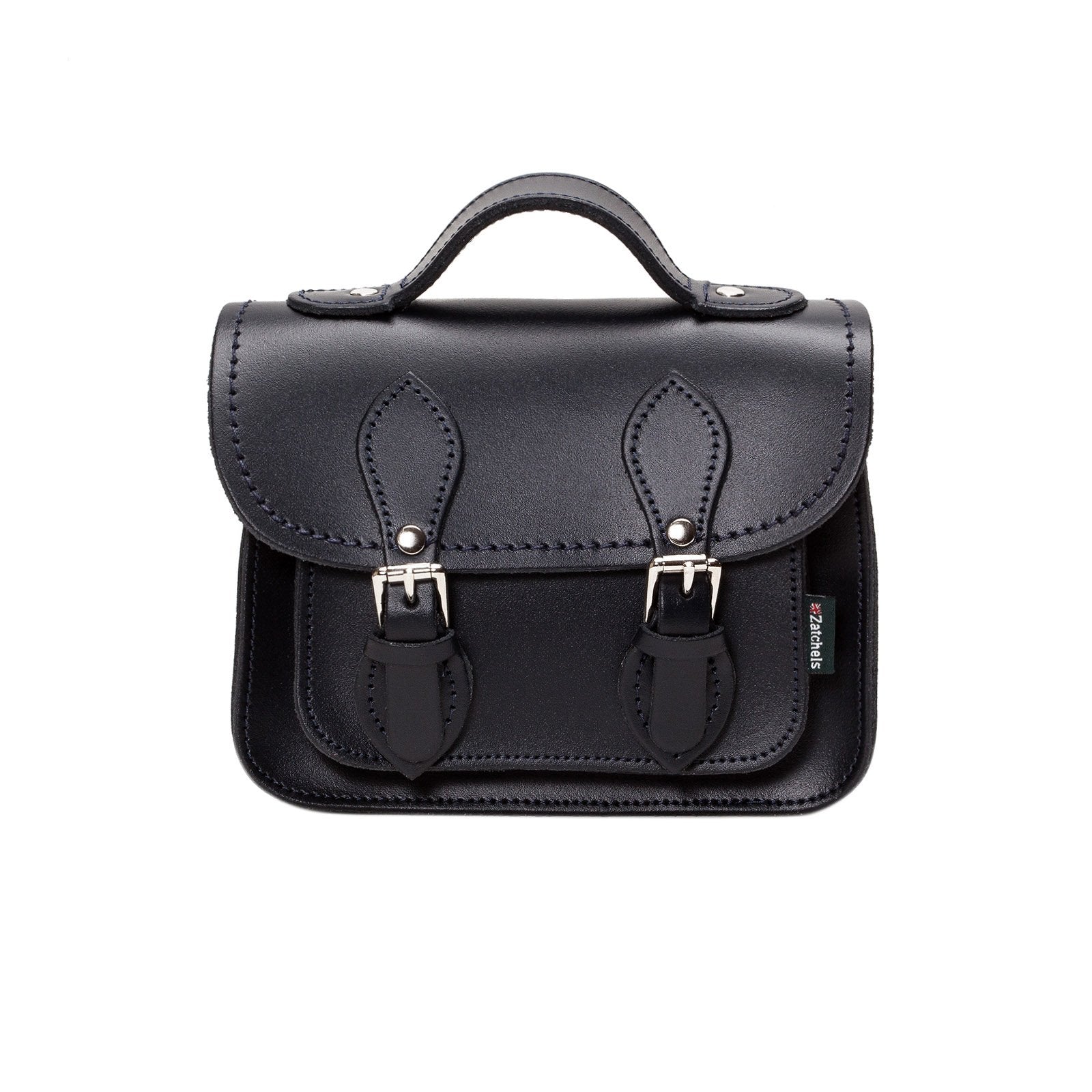 Handmade Leather Micro Satchel in Black