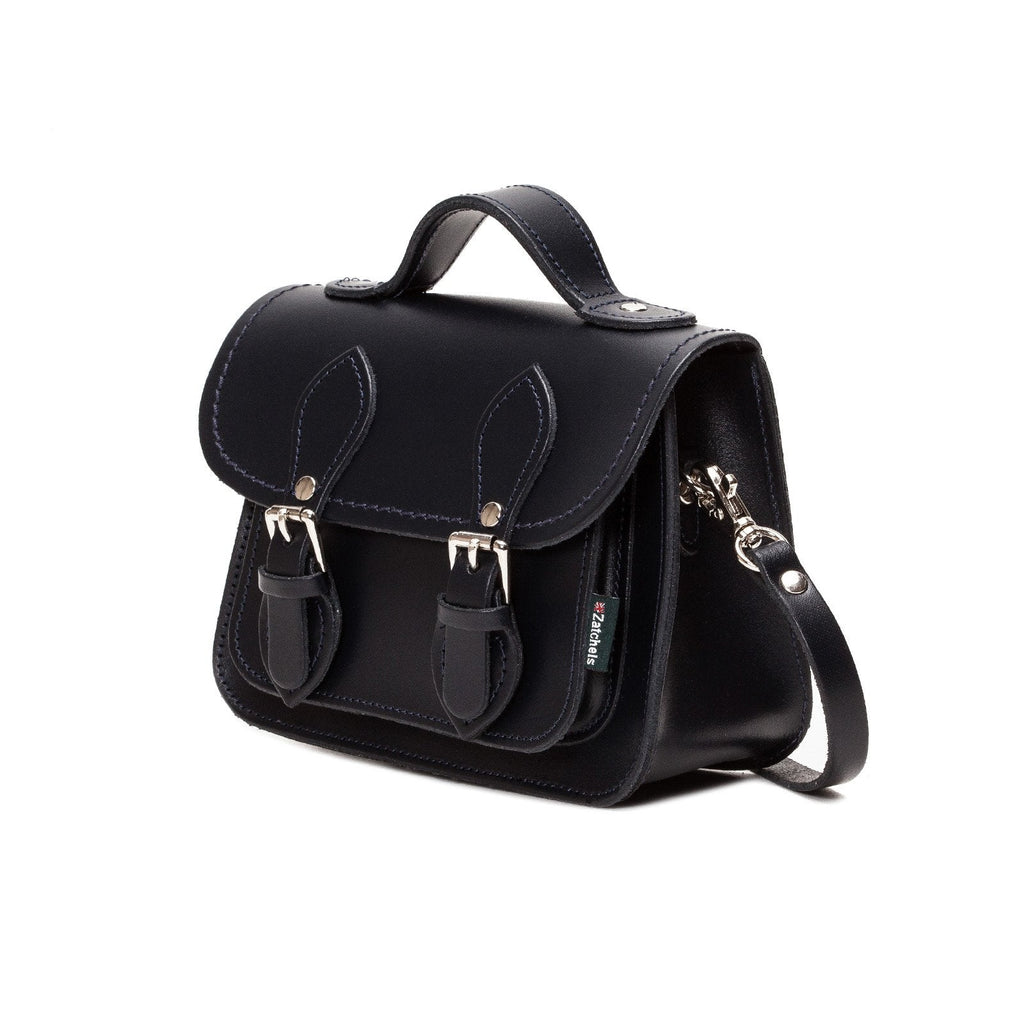 Handmade Leather Micro Satchel in Black