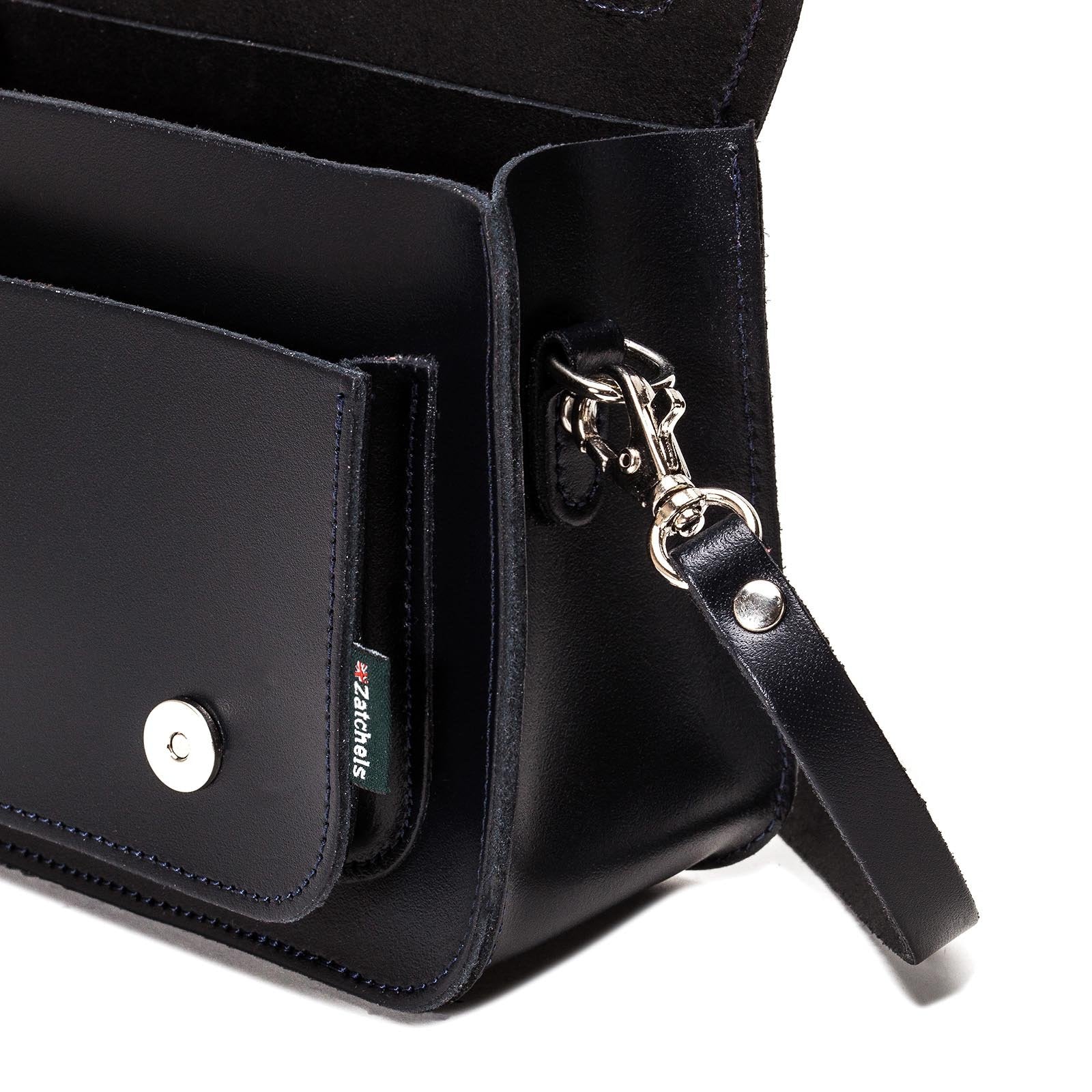 Handmade Leather Micro Satchel in Black